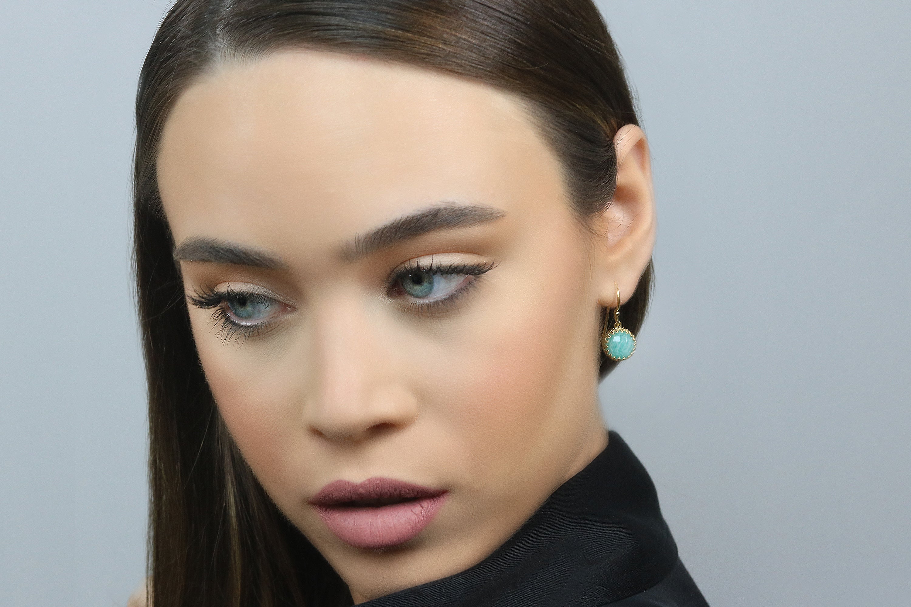 Dreamy Amazonite Gold Earrings Earrings Anemone Jewelry