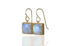 Unique Gold Rainbow Moonstone Earrings Earrings Anemone Jewelry