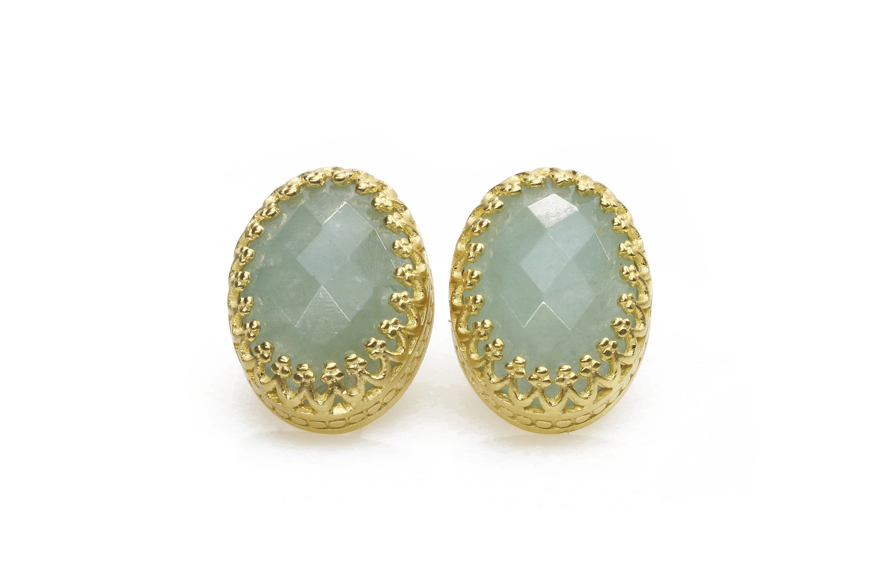 Oval Aquamarine Gold Filled Earrings Earrings Anemone Jewelry