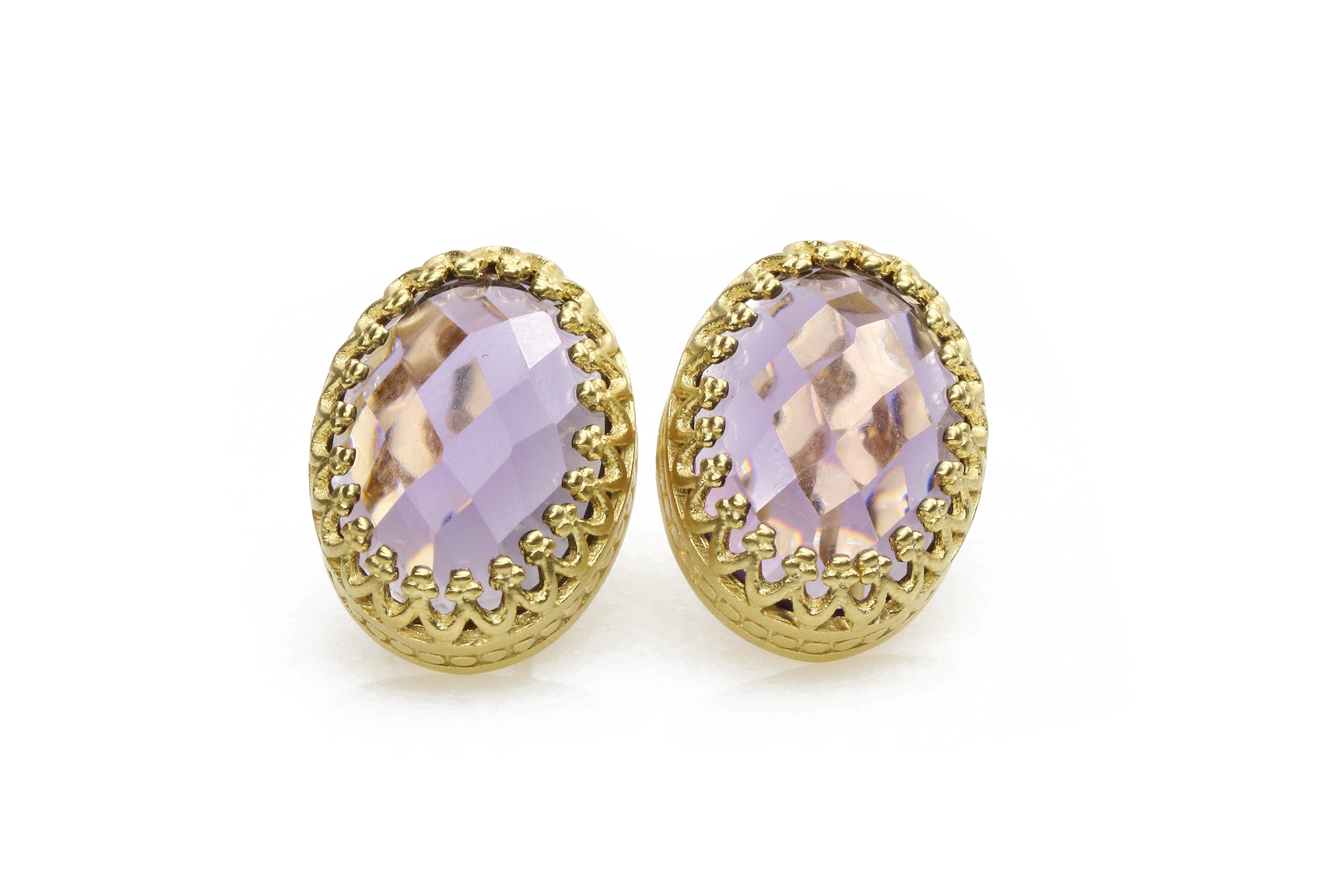 Oval Amethyst Earrings in 14k Gold Filled Dangles Earrings Anemone Jewelry