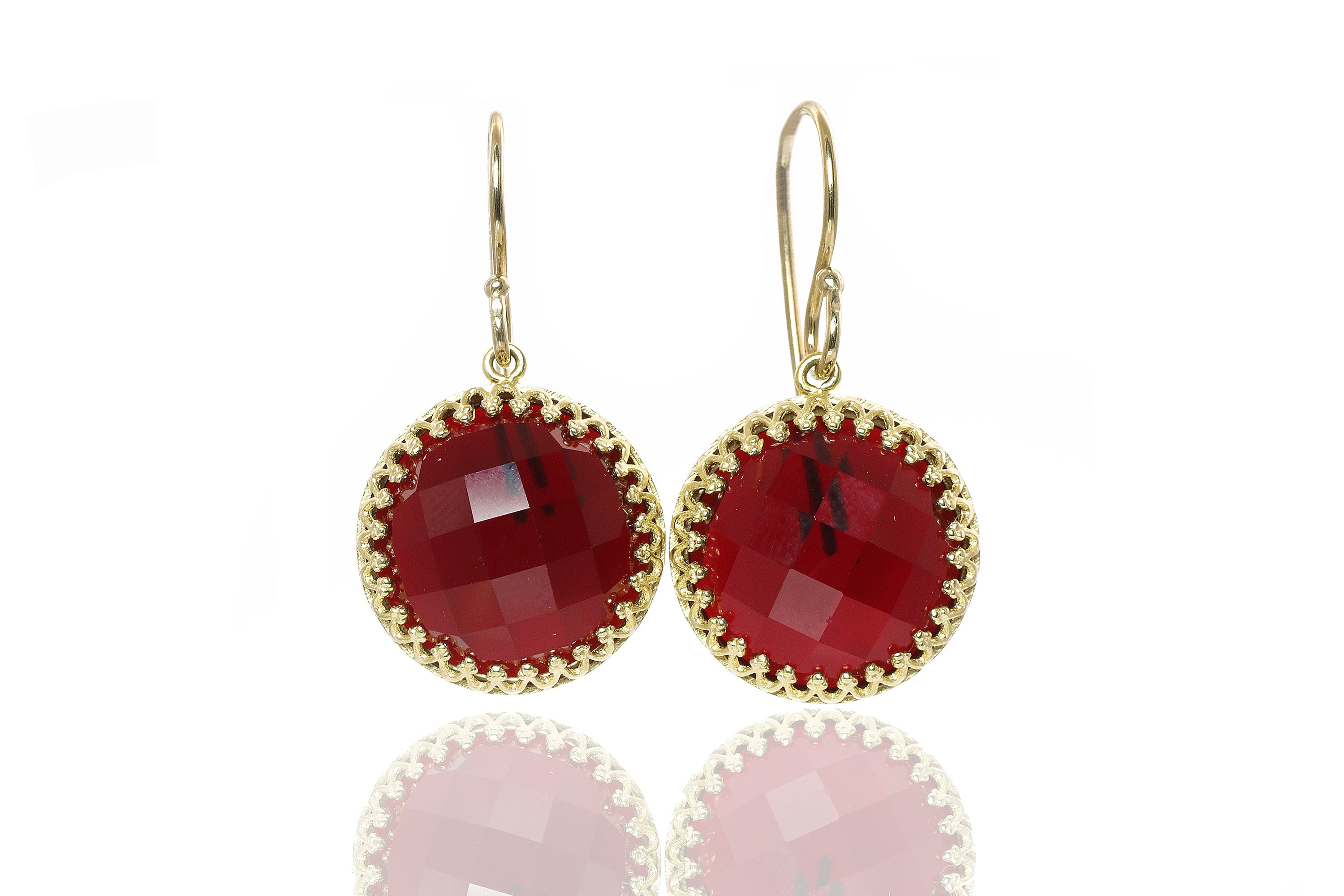 Delightful Garnet Gold Filled Earrings Earrings Anemone Jewelry