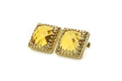 Square Citrine Gold Earrings Earrings Anemone Jewelry