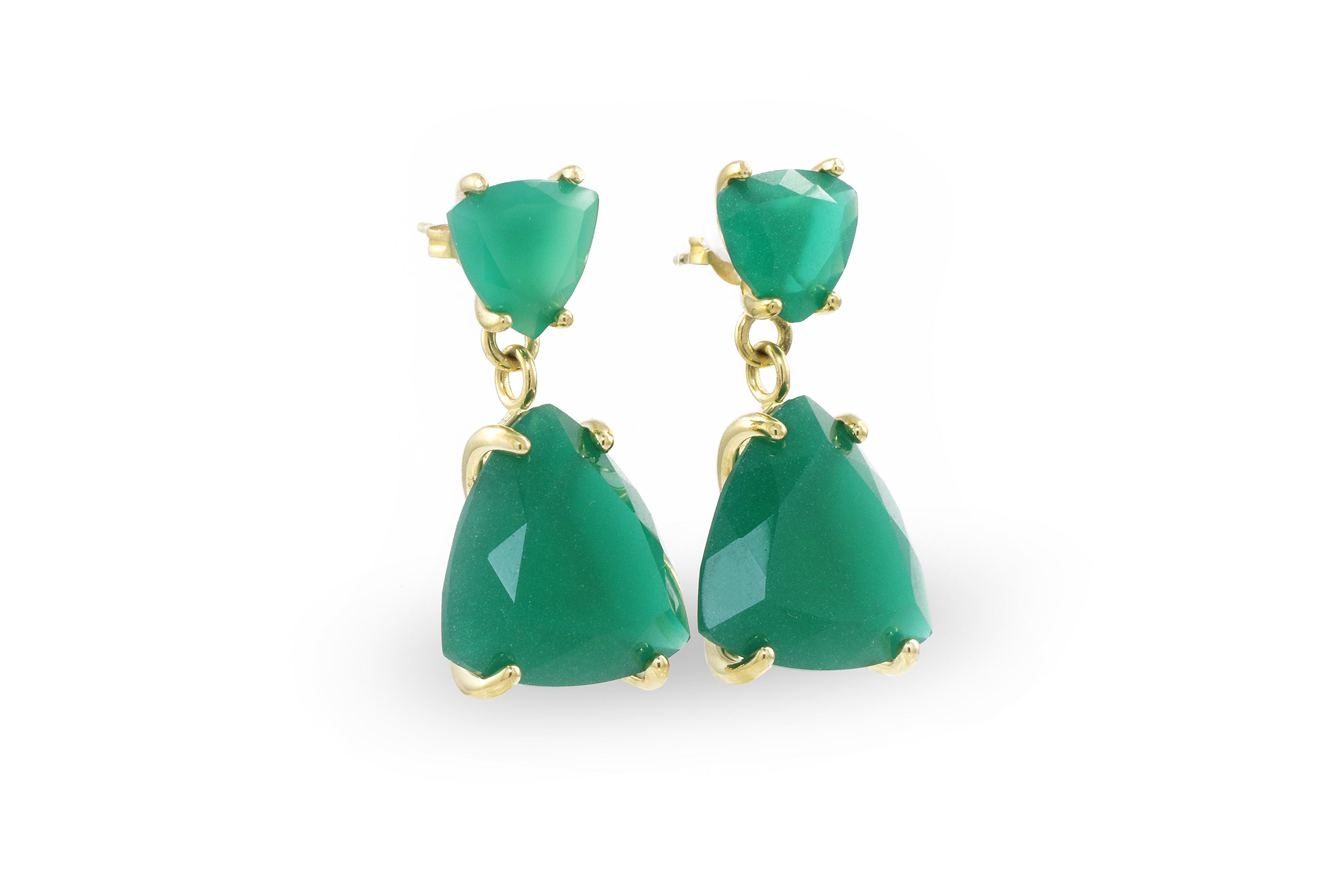 Fine Green Onyx Rose Gold Earrings Earrings Anemone Jewelry
