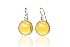 Round Citrine Gold Dangle Earrings Earrings Anemone Jewelry