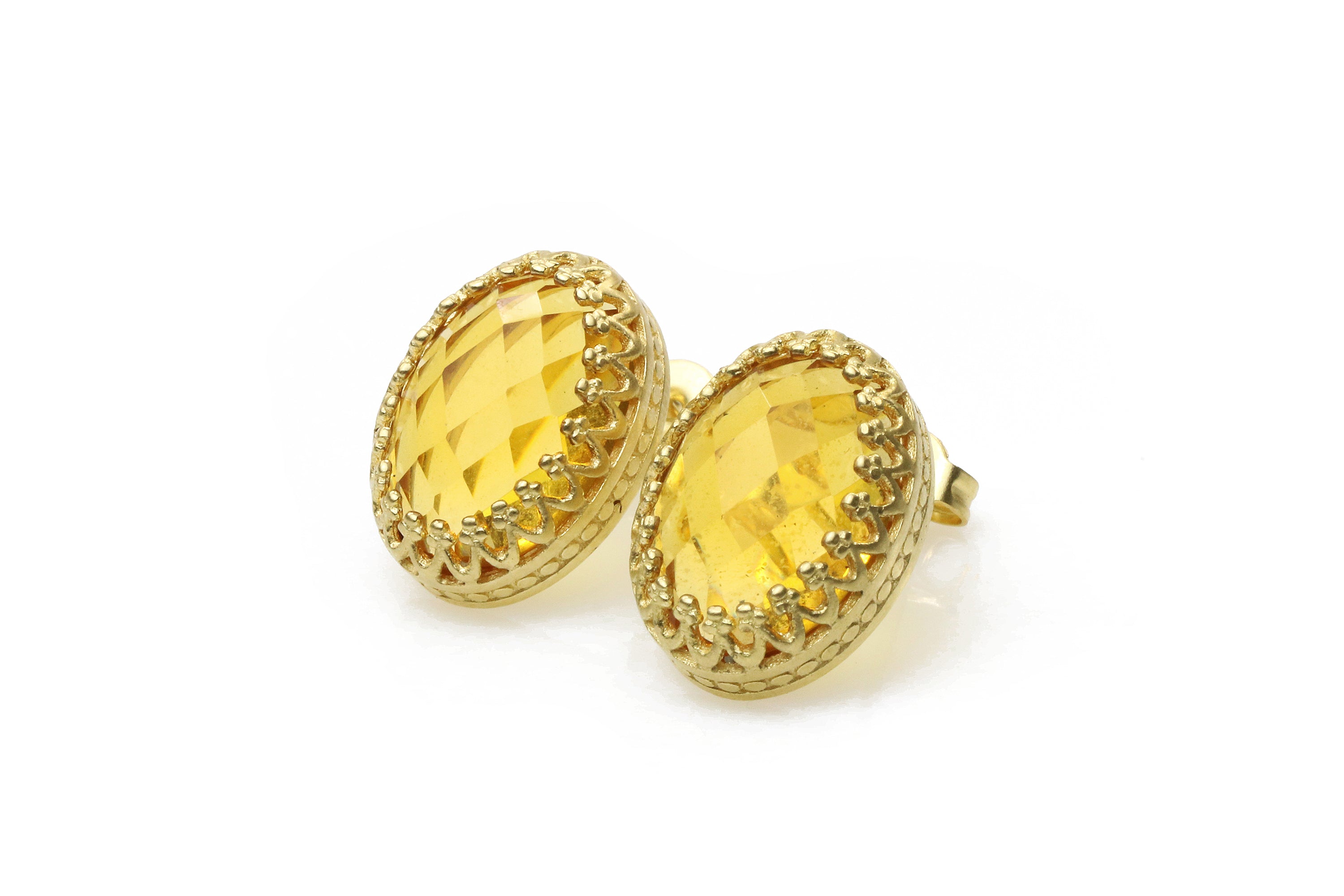Citrine Earrings in 14k Gold Earrings Anemone Jewelry