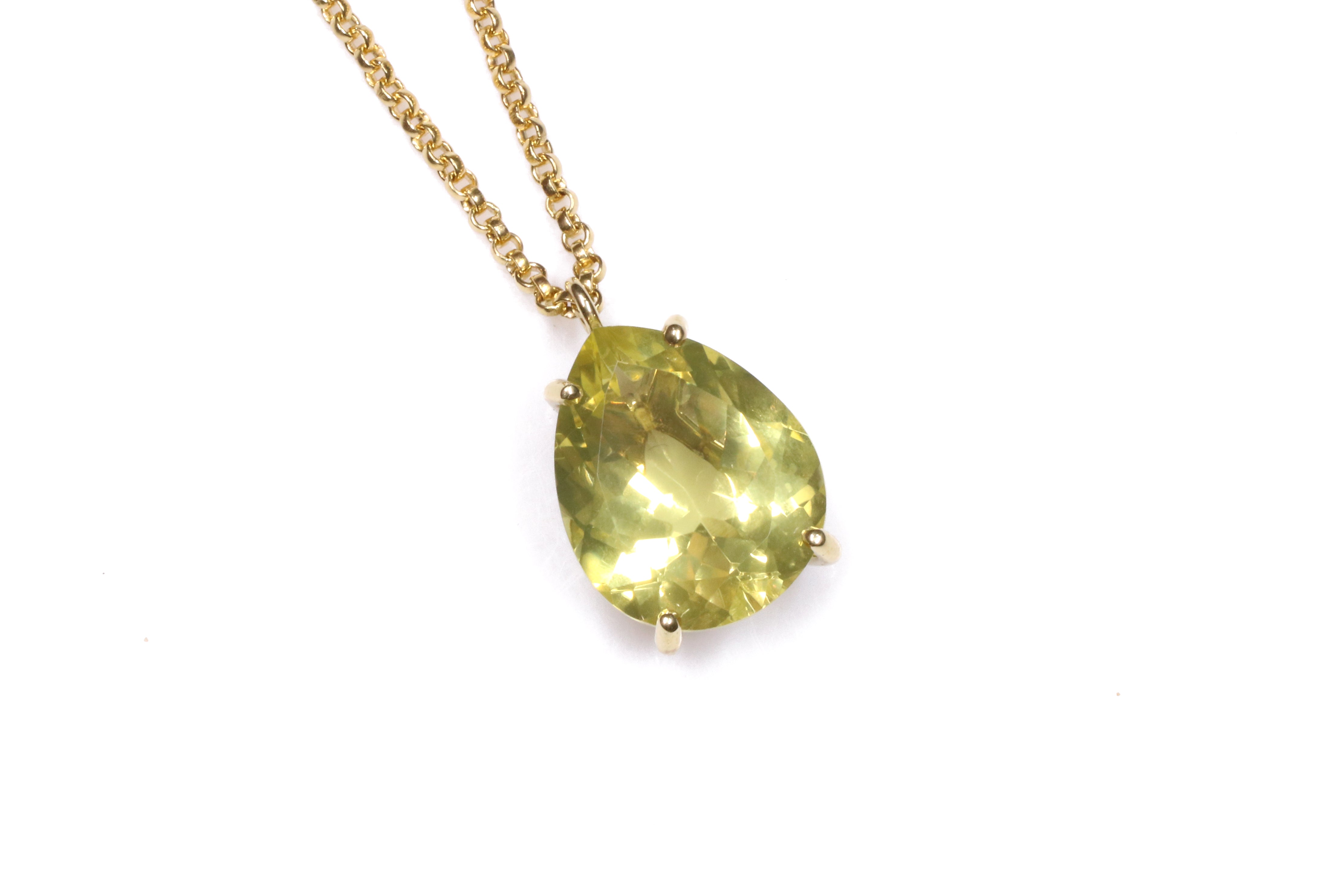 Brilliant Lemon Quartz 14k Gold Necklace necklaces Anemone Jewelry