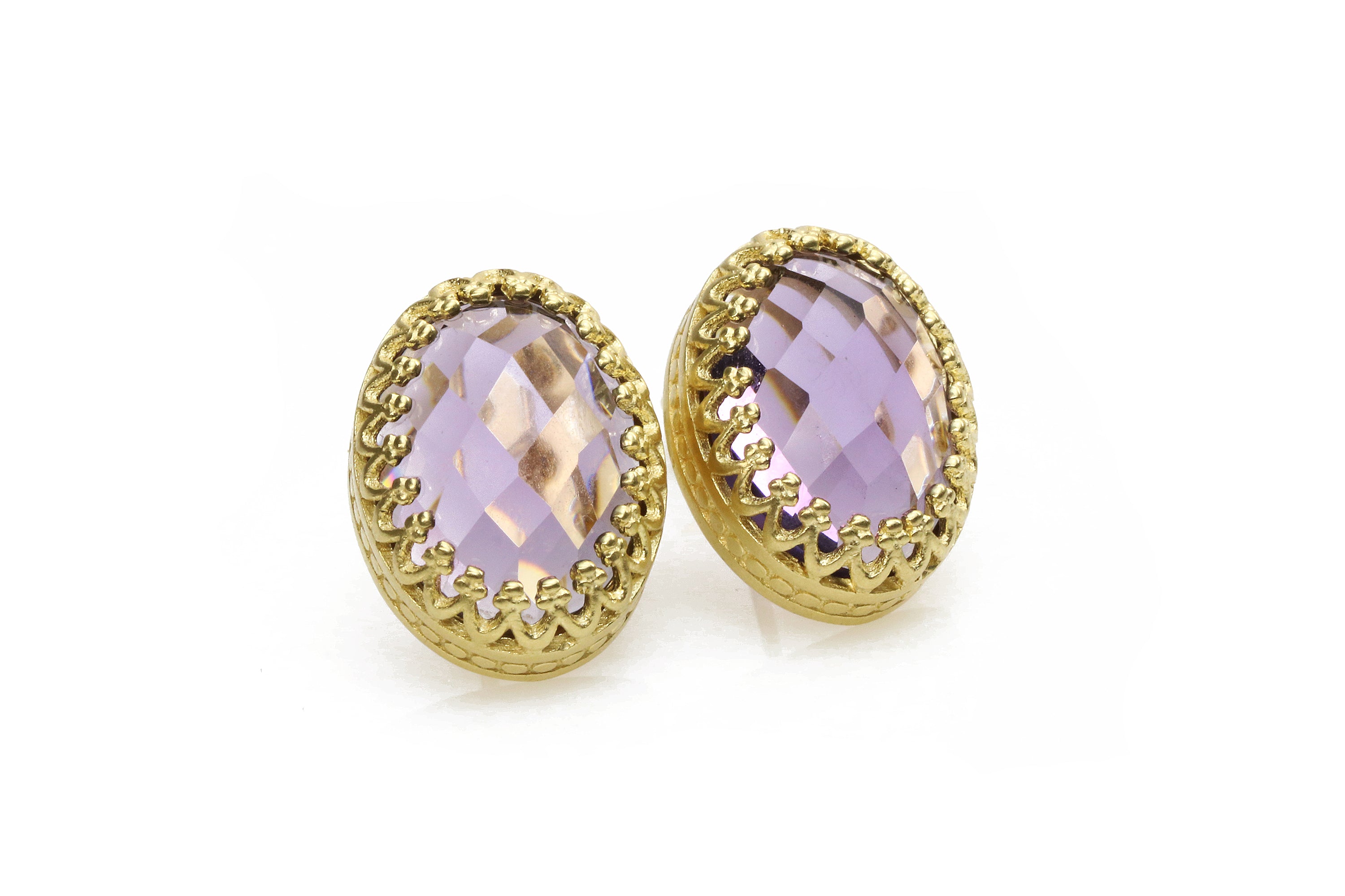 Oval Amethyst Earrings in 14k Gold Filled Dangles Earrings Anemone Jewelry
