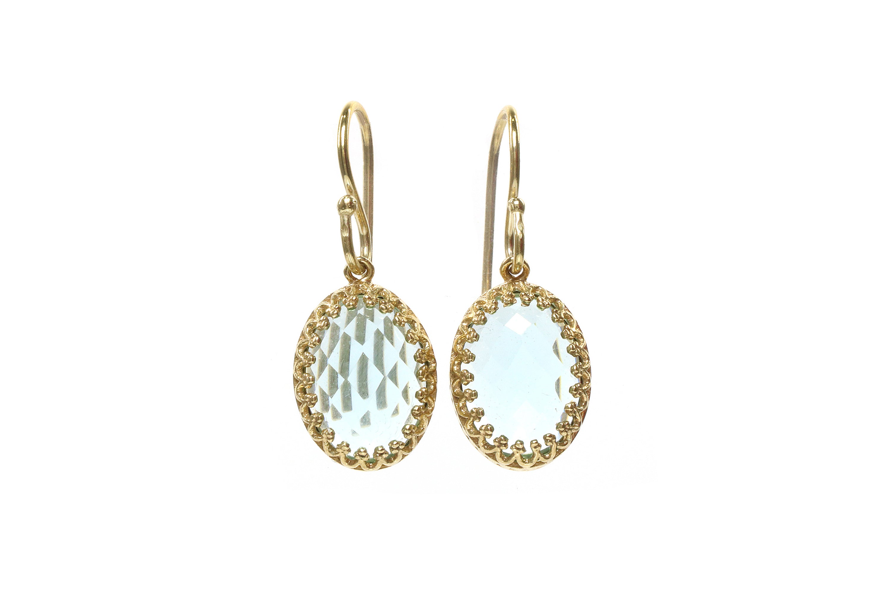 Exquisite Blue Topaz Gold Earrings Earrings Anemone Jewelry