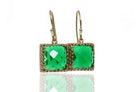 Artisan Emerald Earrings in 14k Gold Earrings Anemone Jewelry