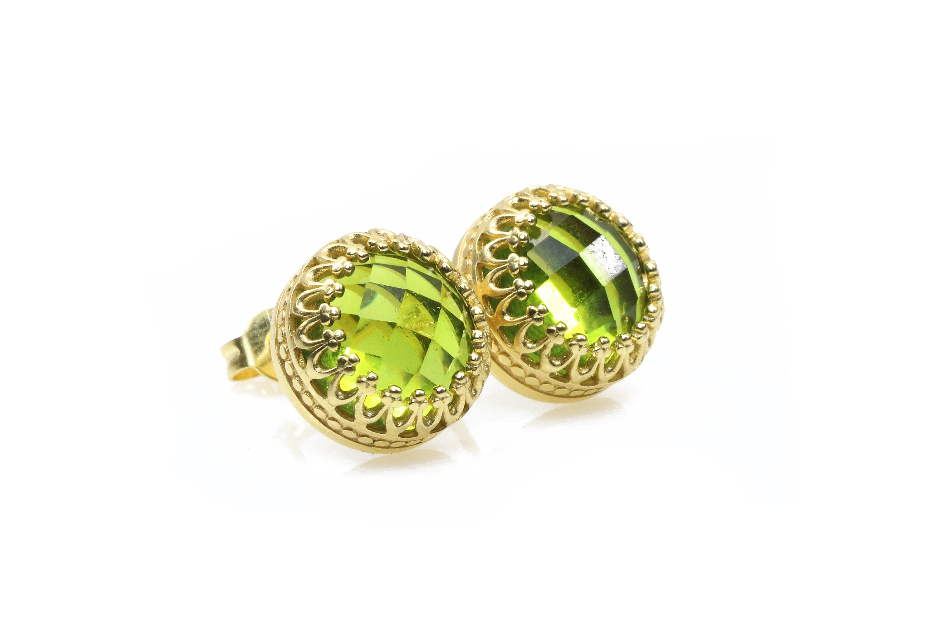 Lustrous Peridot Jewelry Earrings in 14k Gold Earrings Anemone Jewelry