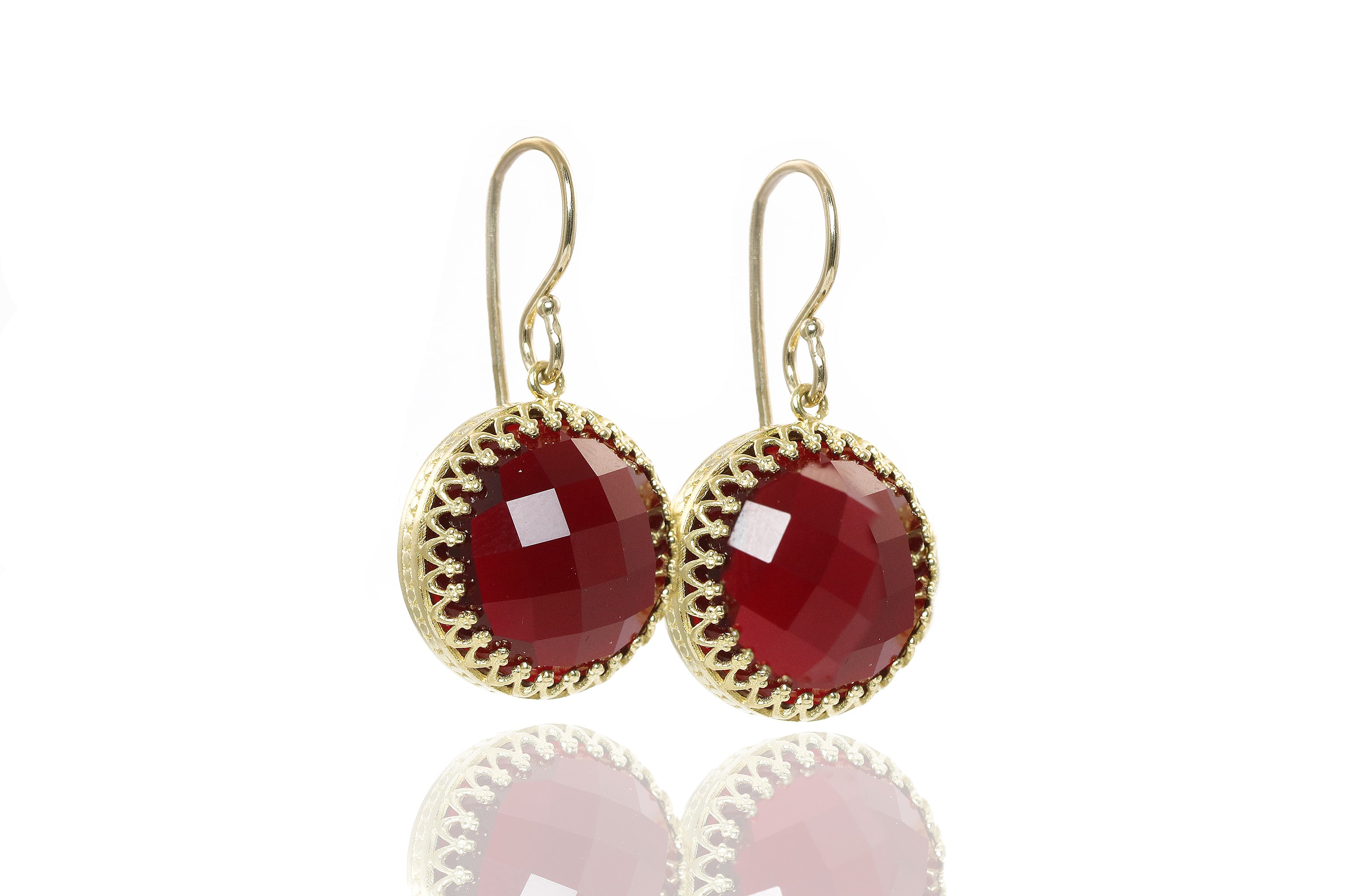 Delightful Garnet Gold Filled Earrings Earrings Anemone Jewelry