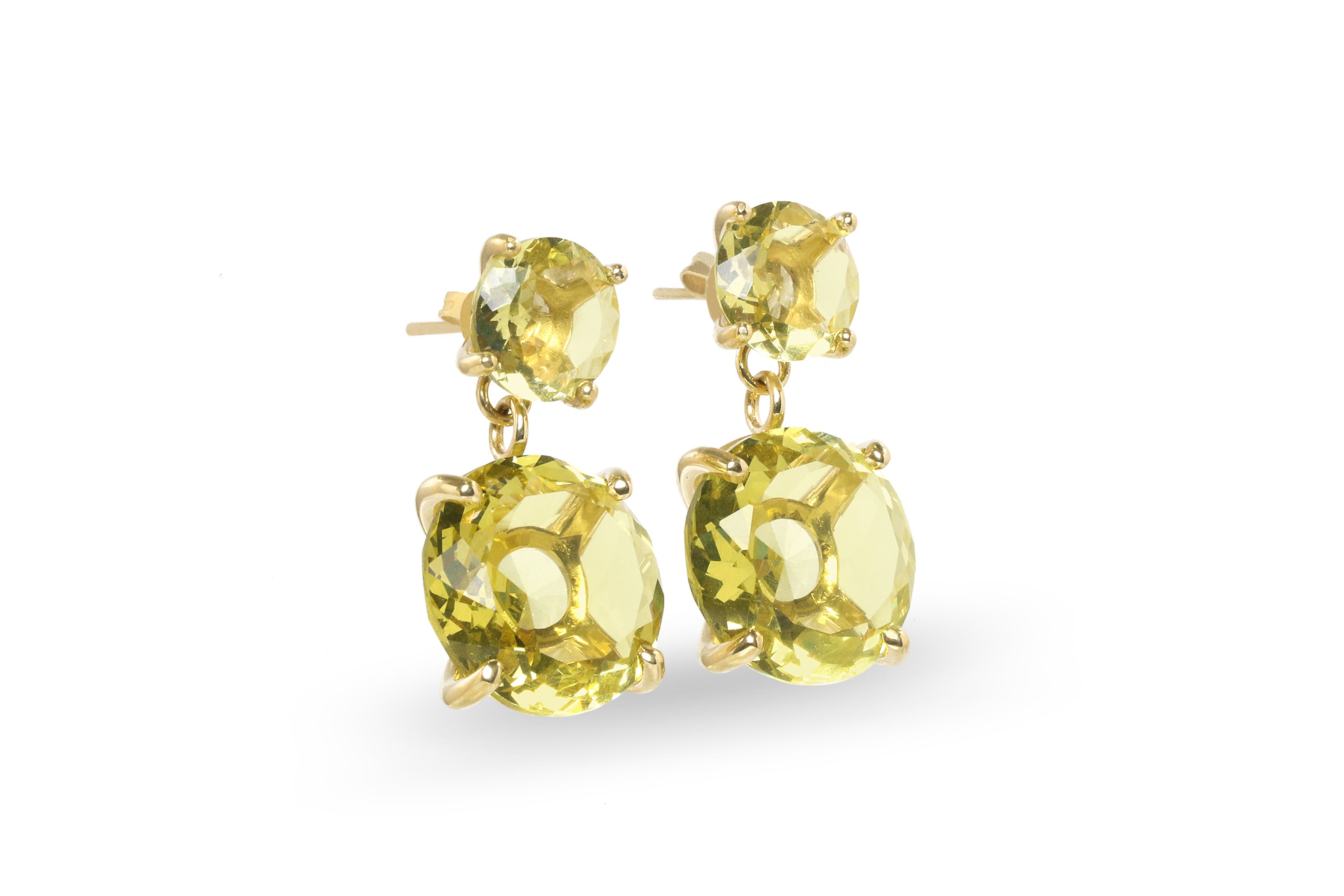 Classy Lemon Quartz 14k Gold Earrings Earrings Anemone Jewelry