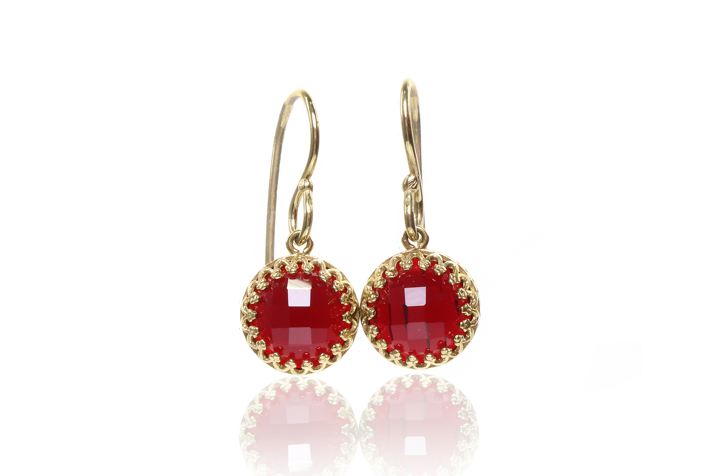 Delicate Gold Garnet Earrings Earrings Anemone Jewelry