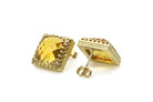 Square Citrine Gold Earrings Earrings Anemone Jewelry