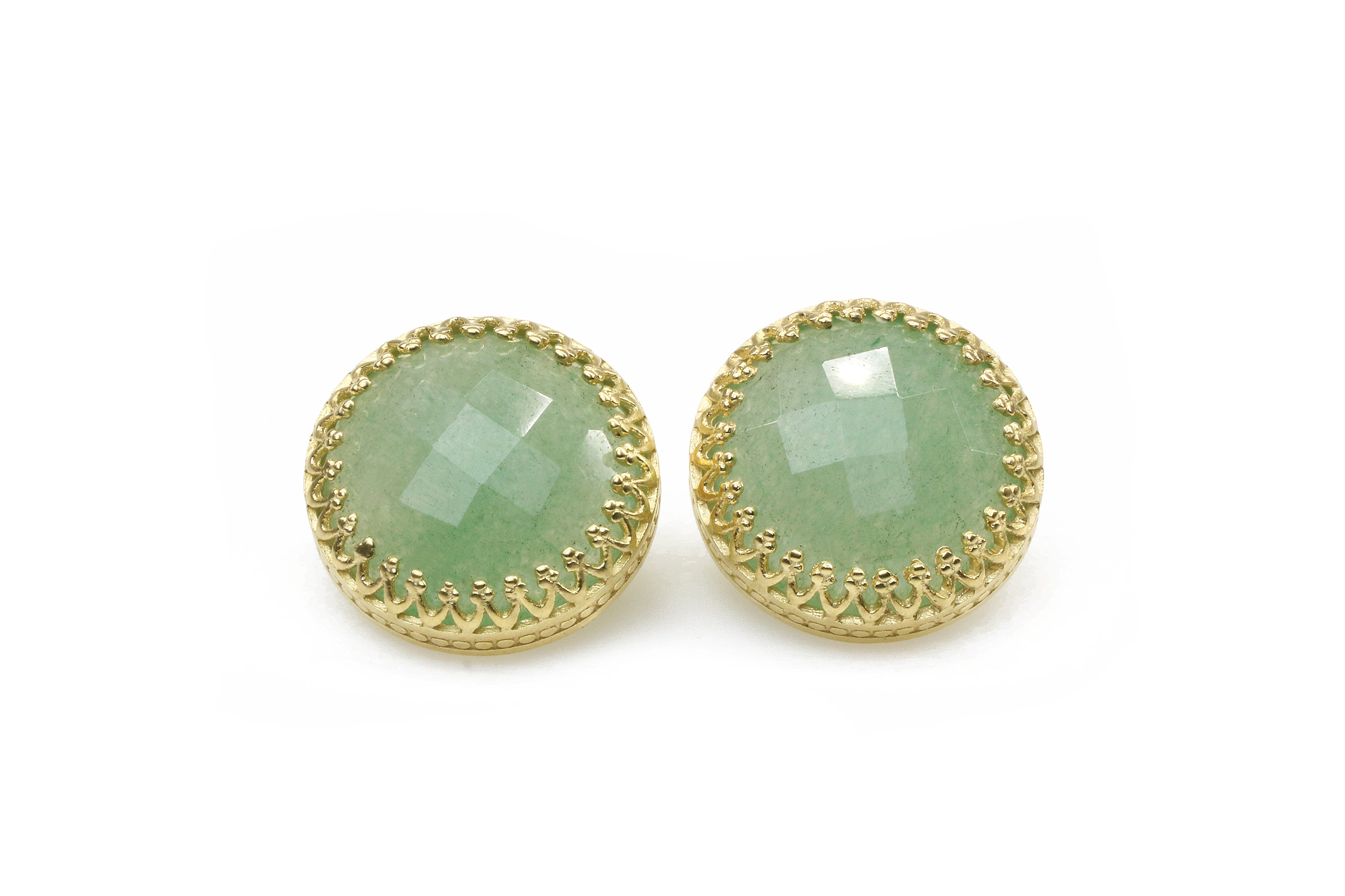 Statement Green Aventurine in 14k Gold Filled Large Earrings Earrings Anemone Jewelry