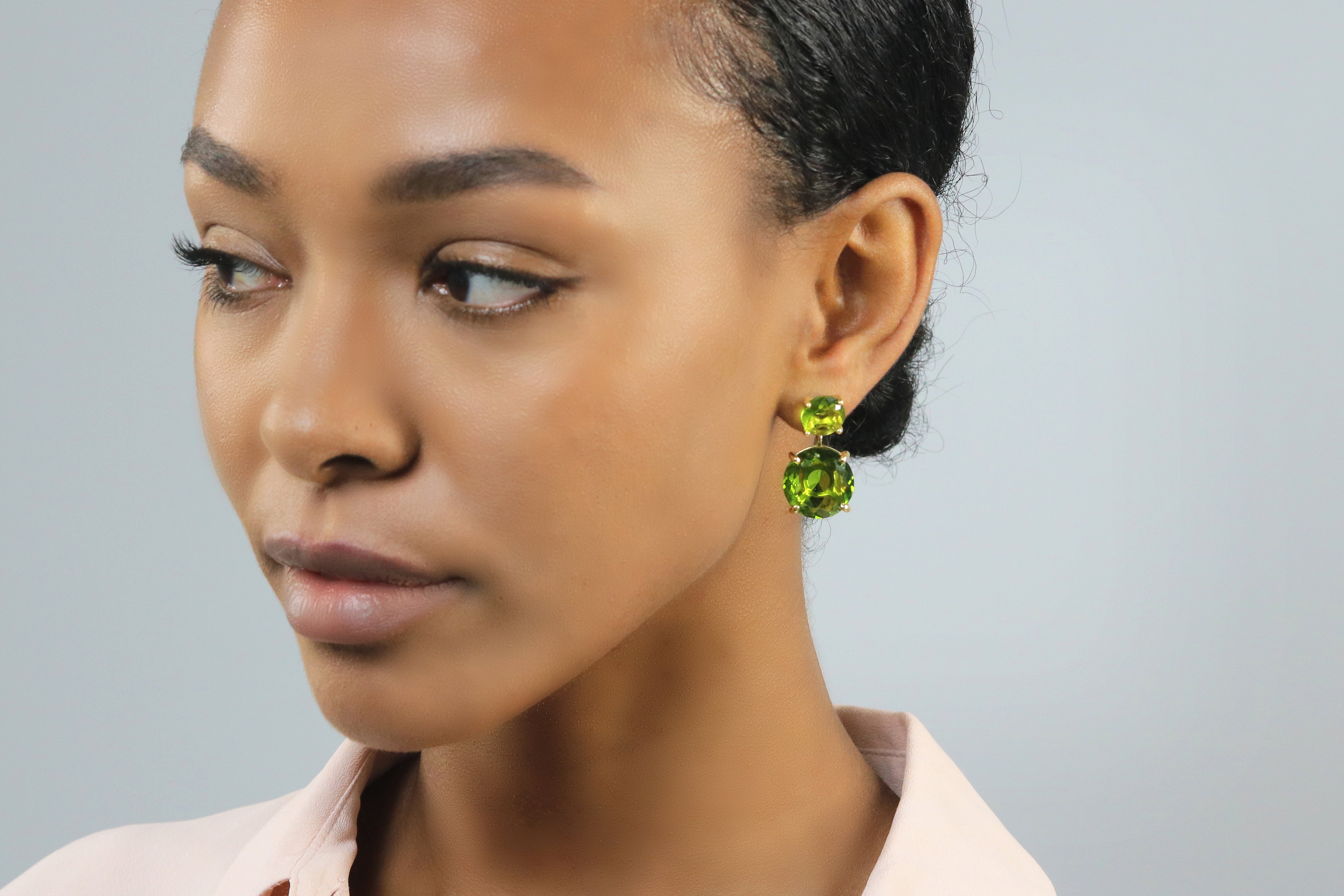 Luxurious Peridot Earrings in Sterling Silver Earrings Anemone Jewelry