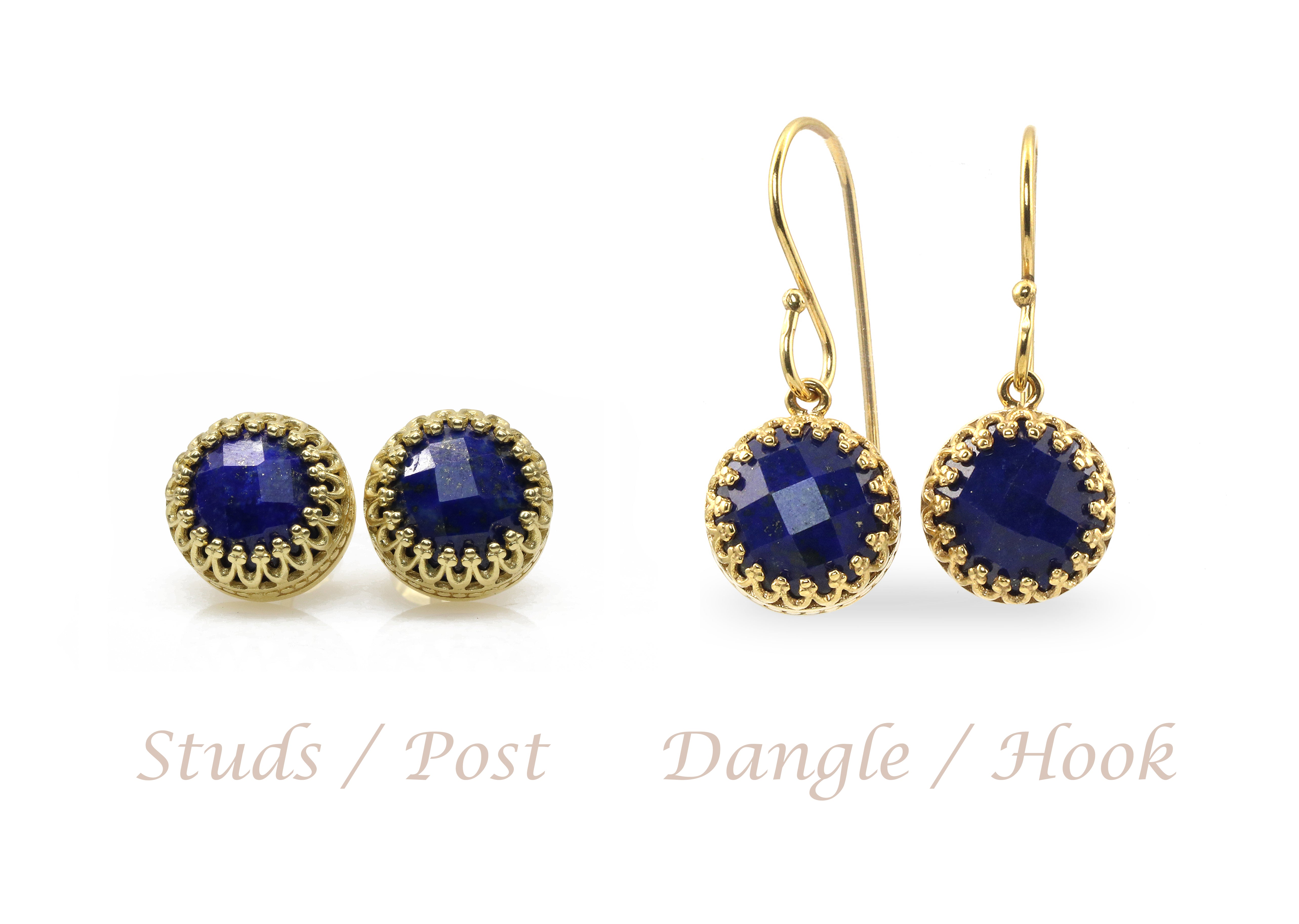 Stylish Dainty Dangle Lapis Lazuli Gold Earrings Earrings Anemone Jewelry