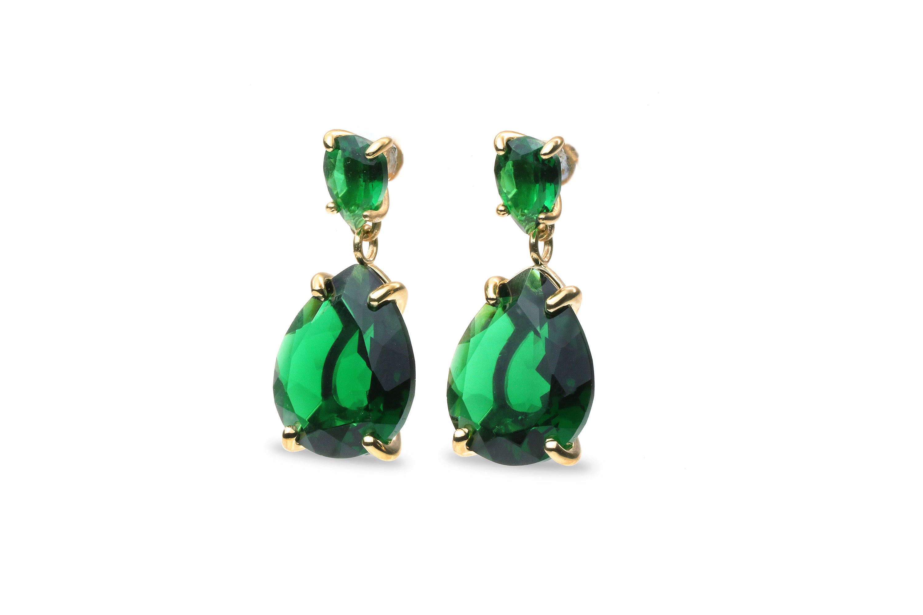 Luxurious Sterling Silver Emerald Earrings Earrings Anemone Jewelry
