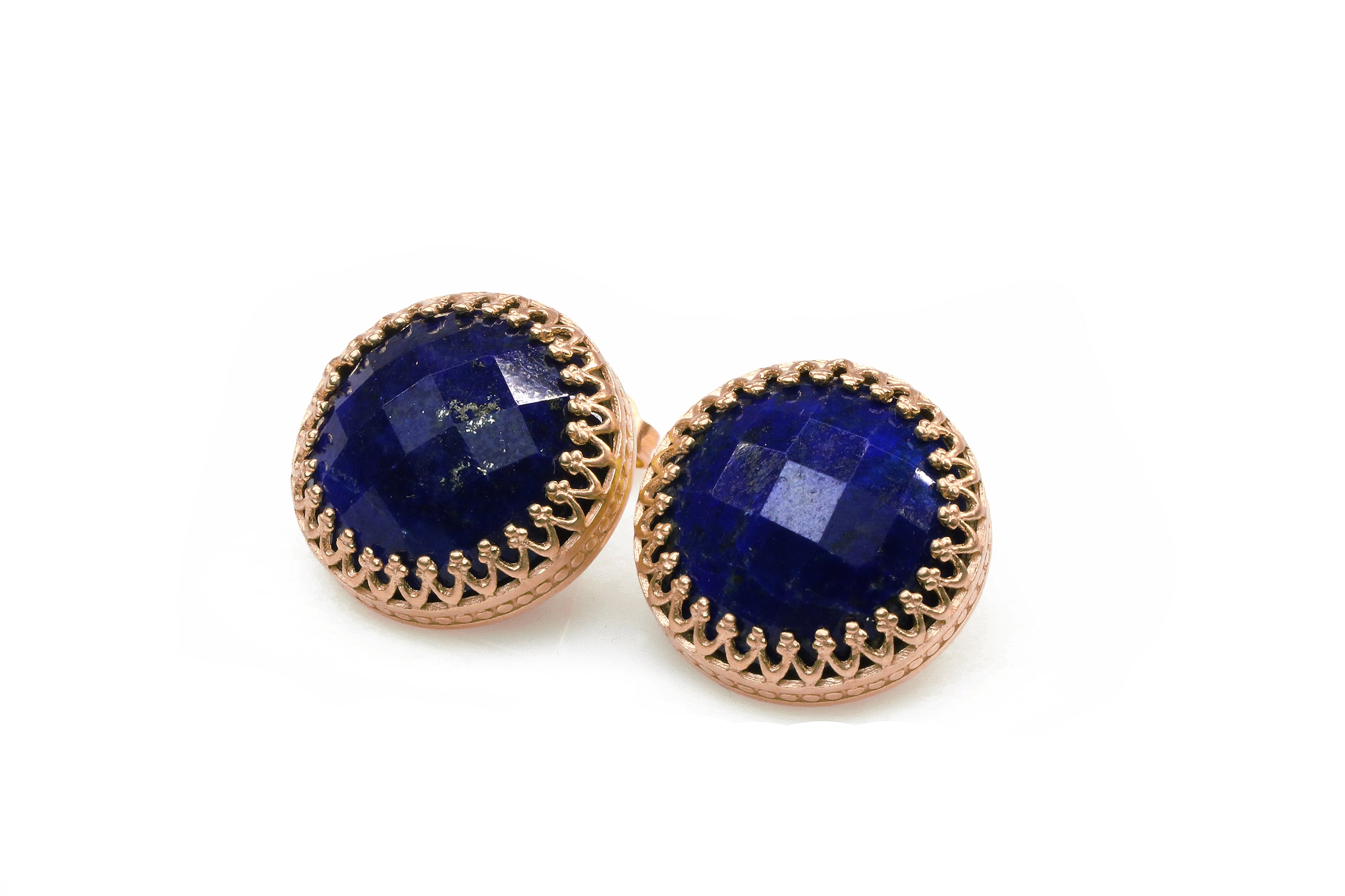 Lapis Lazuli Blue Statement Earrings in Sterling Silver Earrings Anemone Jewelry
