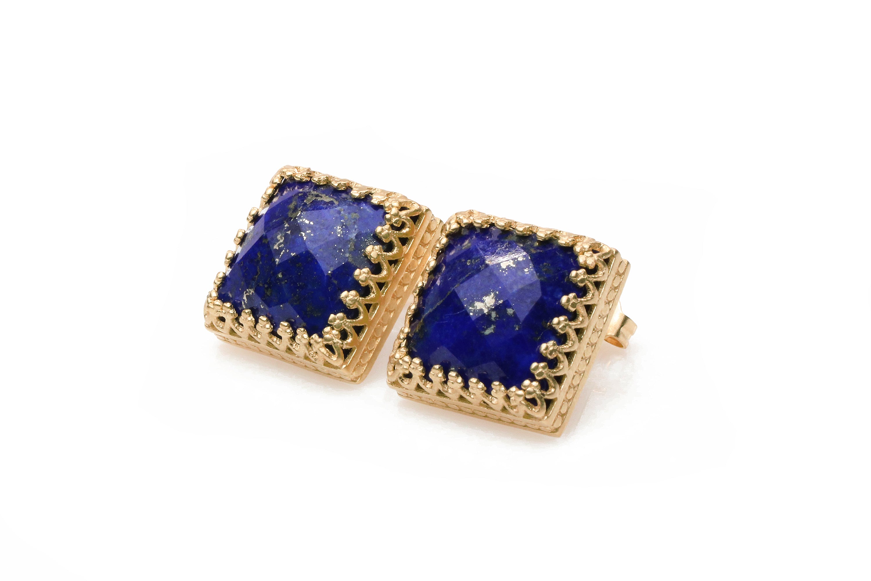 Lapis Lazuli Earrings in 925 Sterling - Stud Earrings with Gemstone - Gift and Fashion Jewelry for Women Earrings Anemone Jewelry
