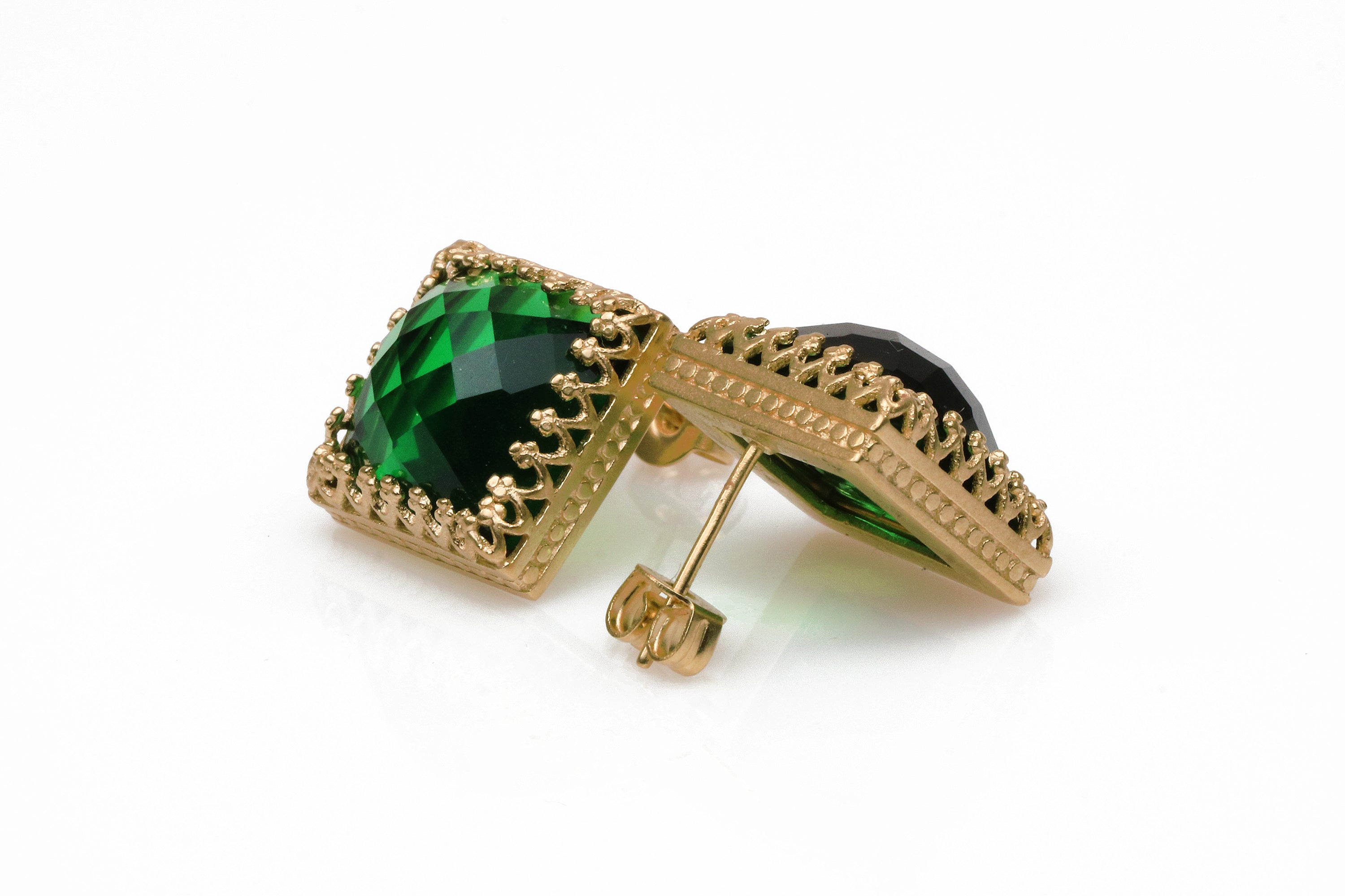 Gold Filled Emerald Earrings for Women Earrings Anemone Jewelry