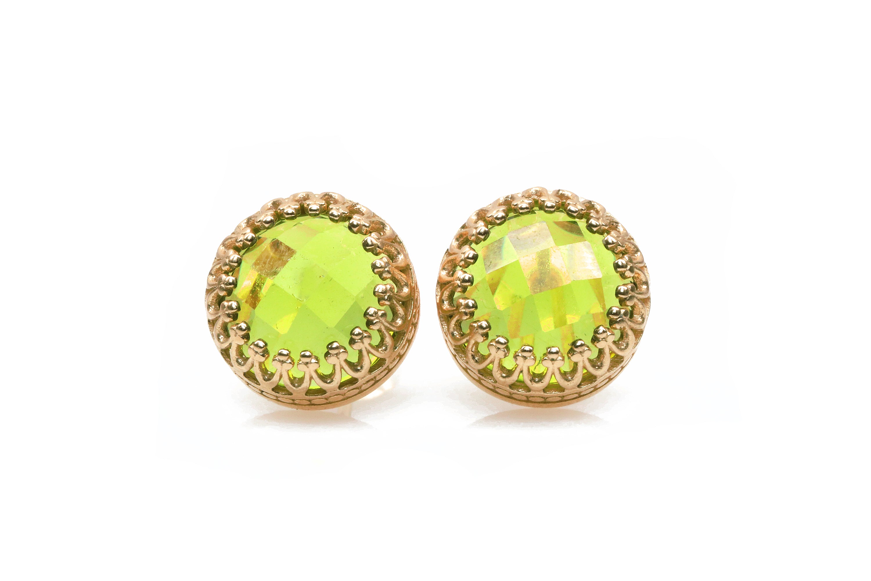 Lustrous Peridot Jewelry Earrings in 14k Gold Earrings Anemone Jewelry