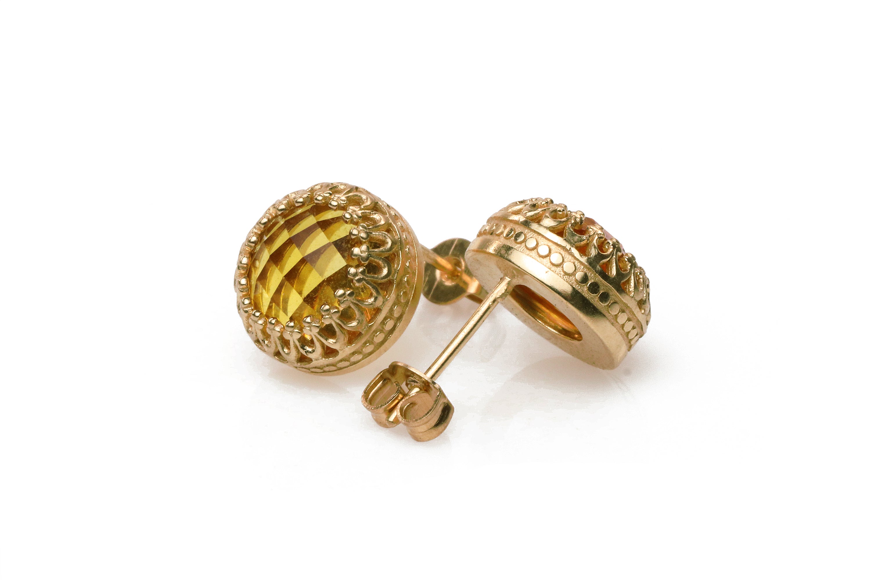 14K Rose Gold Statement Citrine Earrings Earrings Anemone Jewelry