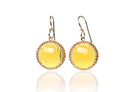 Round Citrine Gold Dangle Earrings Earrings Anemone Jewelry