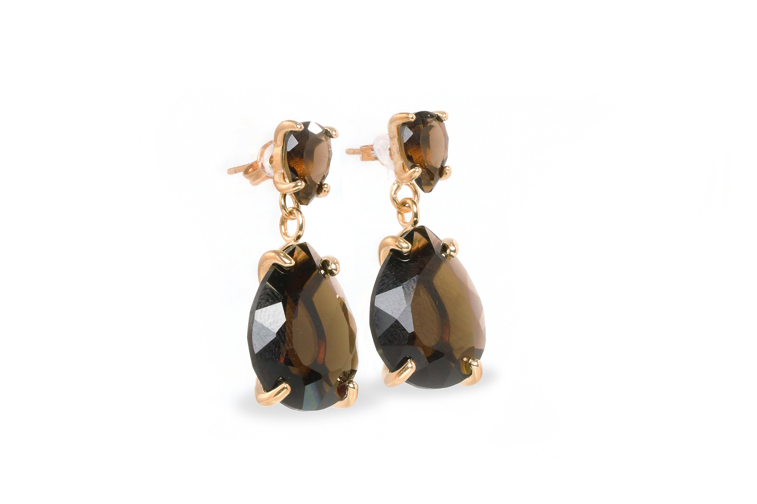 Pear Smoky Quartz Earrings Earrings Anemone Jewelry