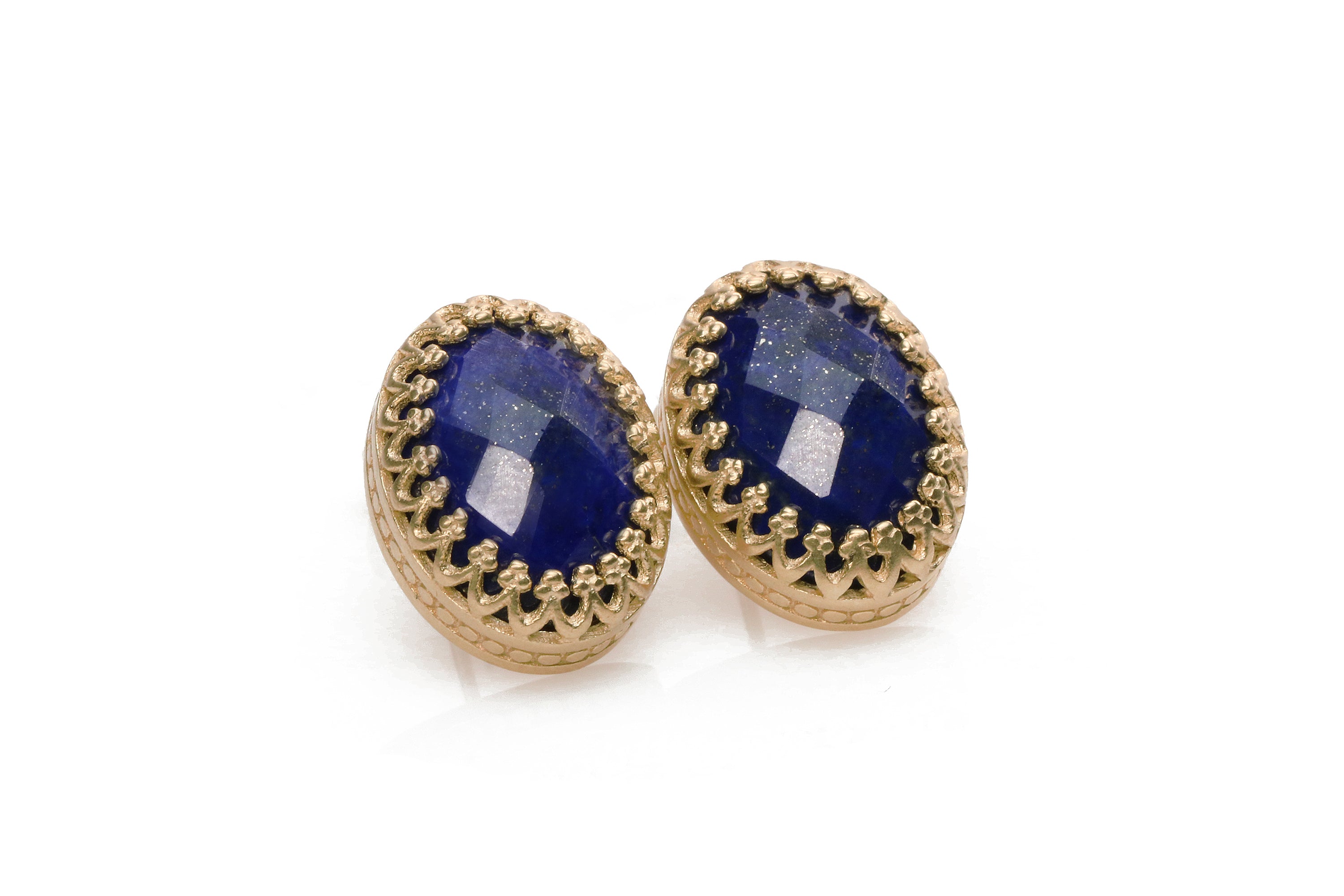 Luxurious Oval Lapis Lazuli Earrings in Rose Gold Earrings Anemone Jewelry