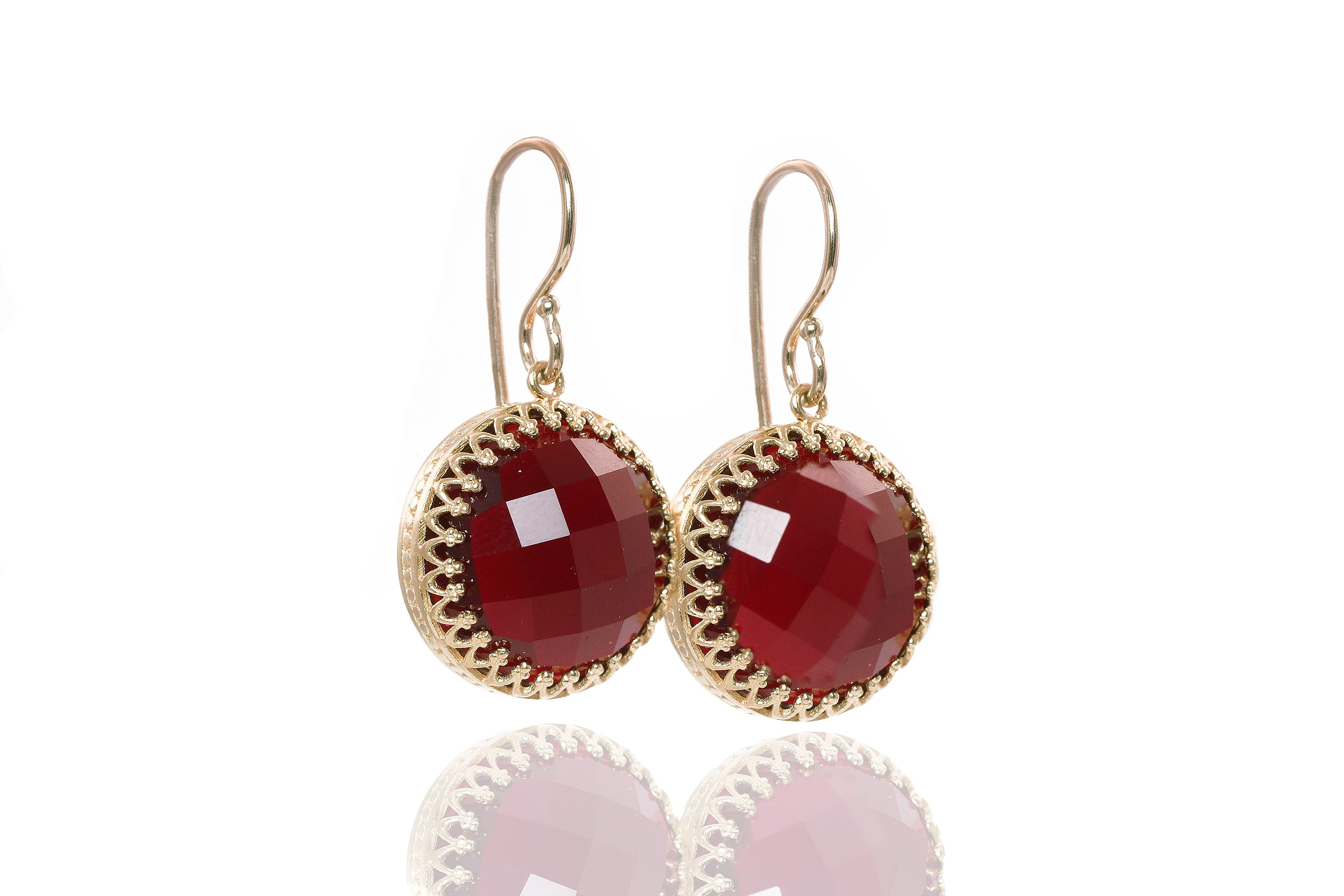 Delightful Garnet Gold Filled Earrings Earrings Anemone Jewelry