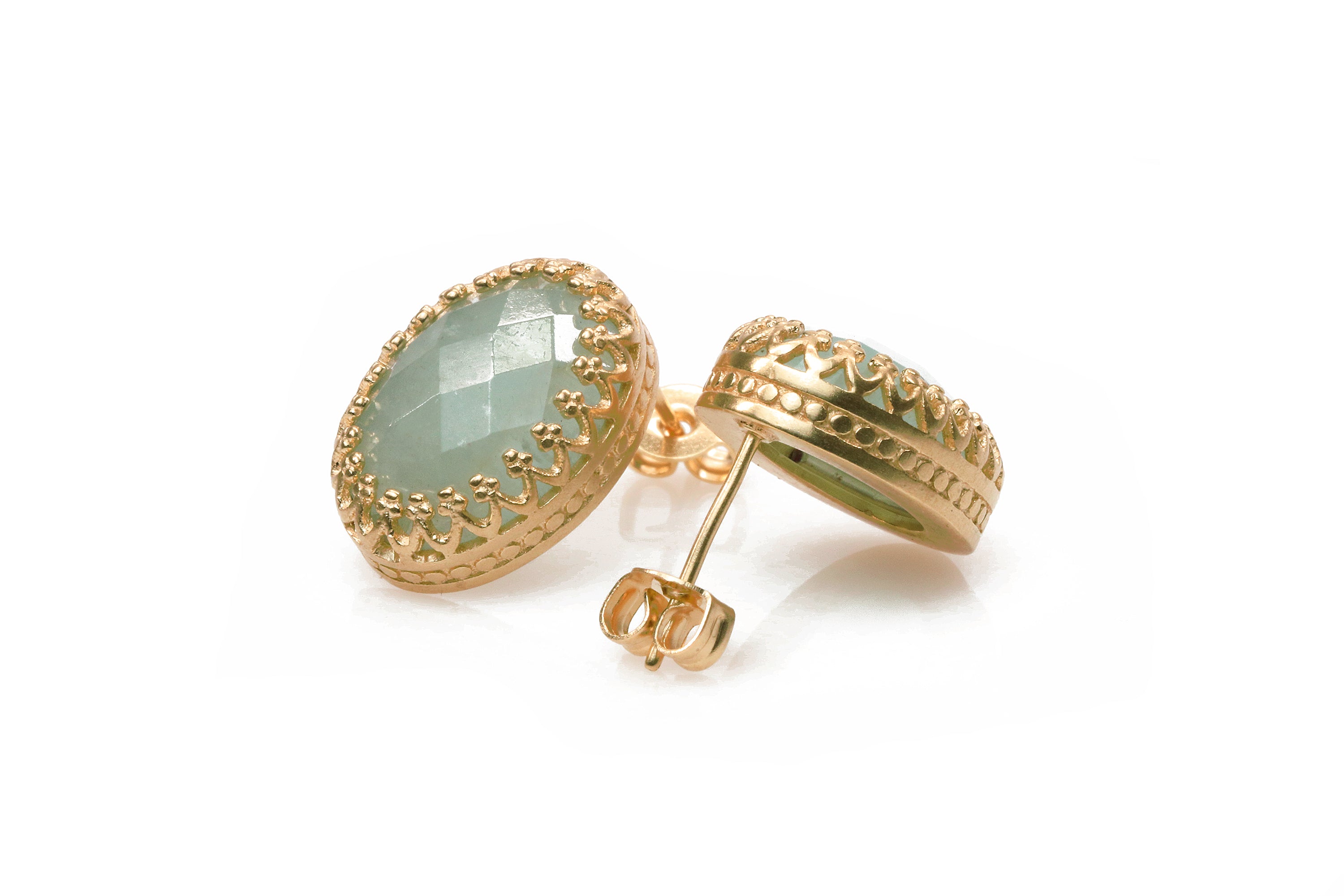 Oval Aquamarine Gold Filled Earrings Earrings Anemone Jewelry