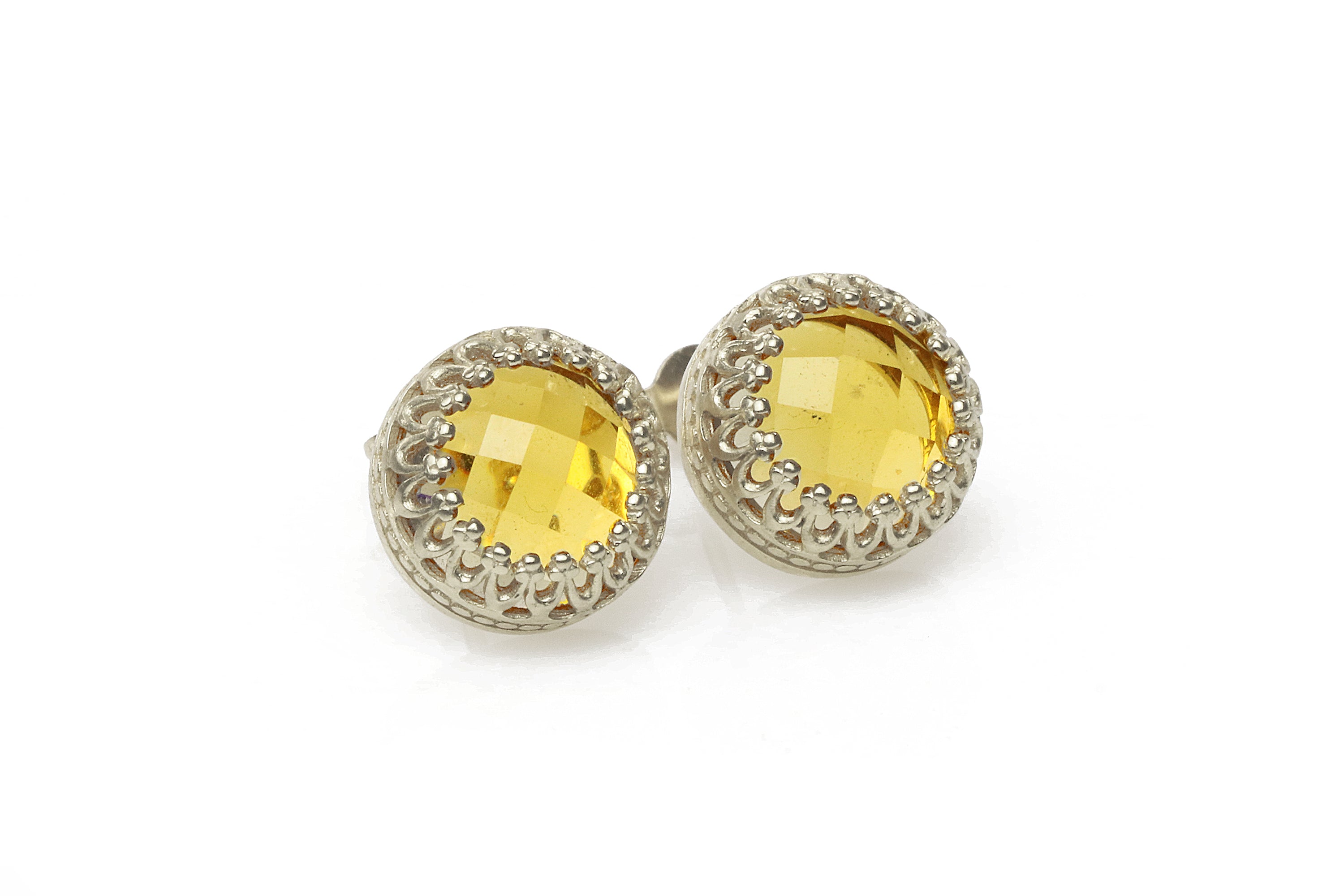 Citrine Earrings in 925 Sterling Silver Earrings Anemone Jewelry
