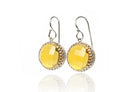 Round Citrine Gold Dangle Earrings Earrings Anemone Jewelry