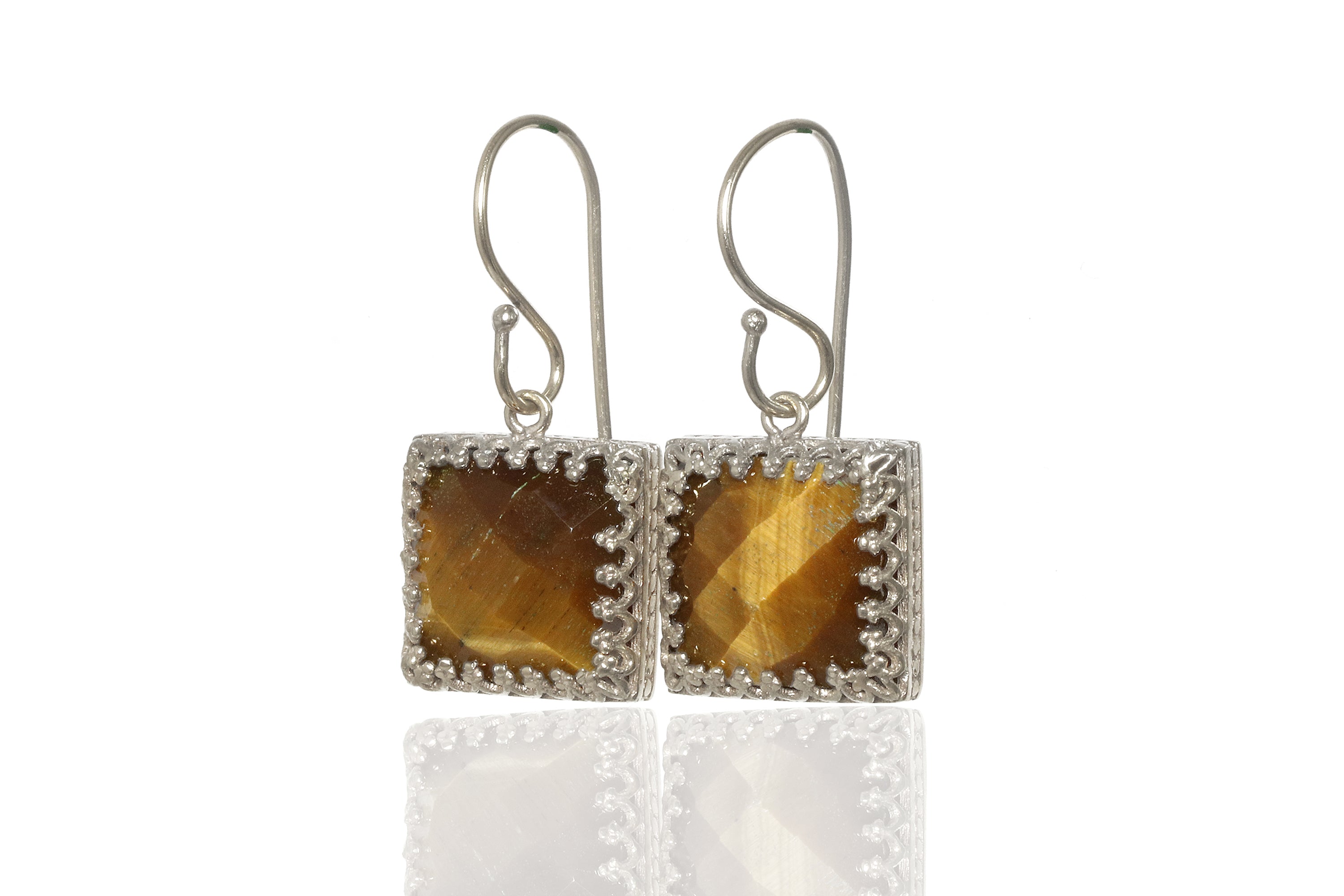 Awesome Tiger Eye Gold Earrings Earrings Anemone Jewelry