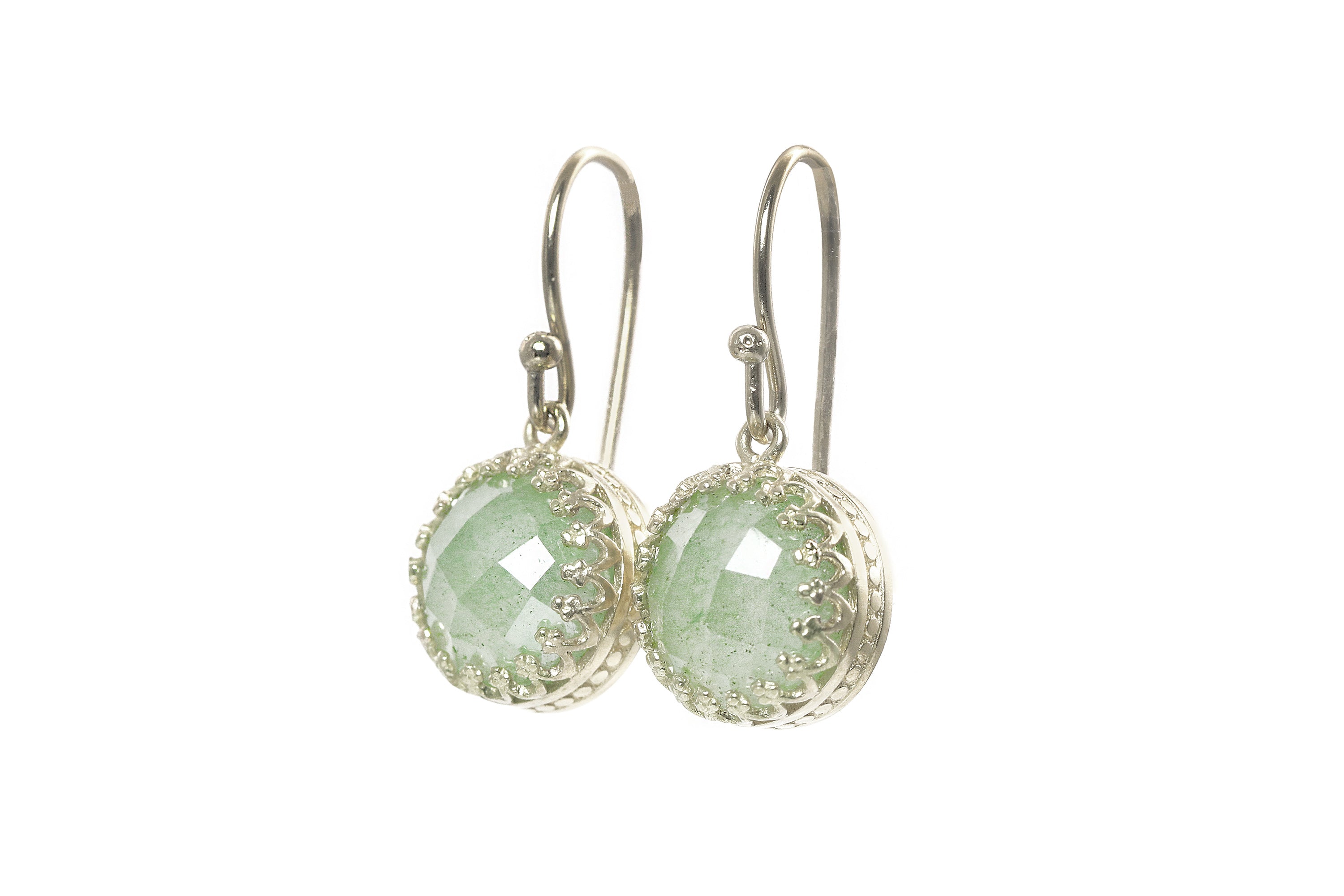 Green Aventurine Dainty Gold Earrings Earrings Anemone Jewelry
