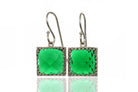 Artisan Emerald Earrings in 14k Gold Earrings Anemone Jewelry