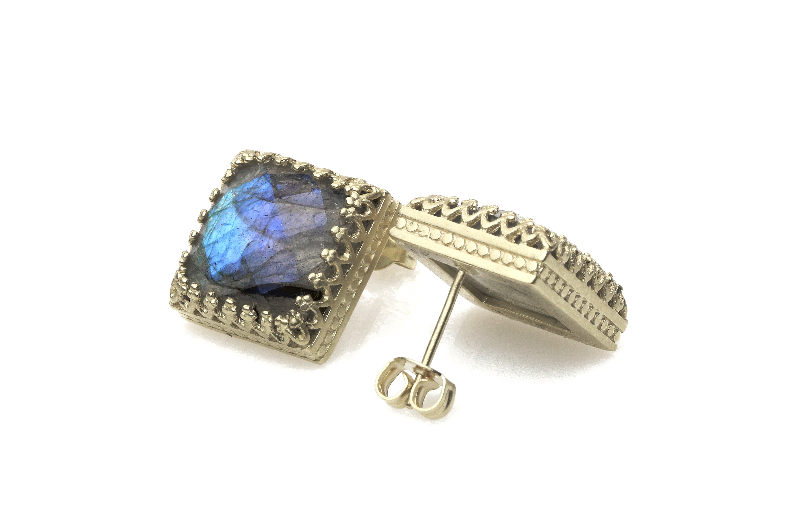 Stunning 925 Sterling Silver Labradorite Earrings Earrings Anemone Jewelry