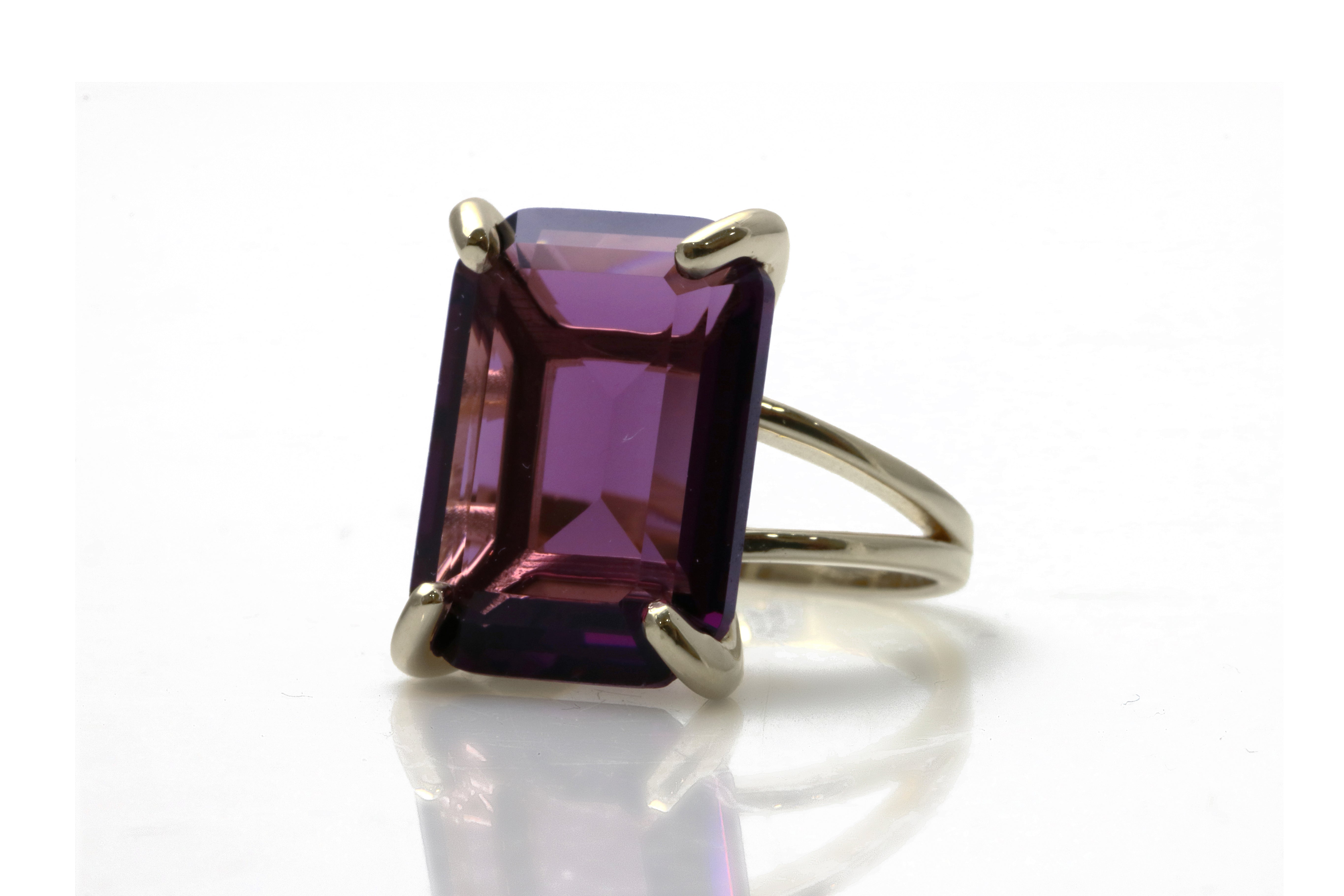 Rectangle Amethyst Sterling Silver Ring – Anemone Jewelry