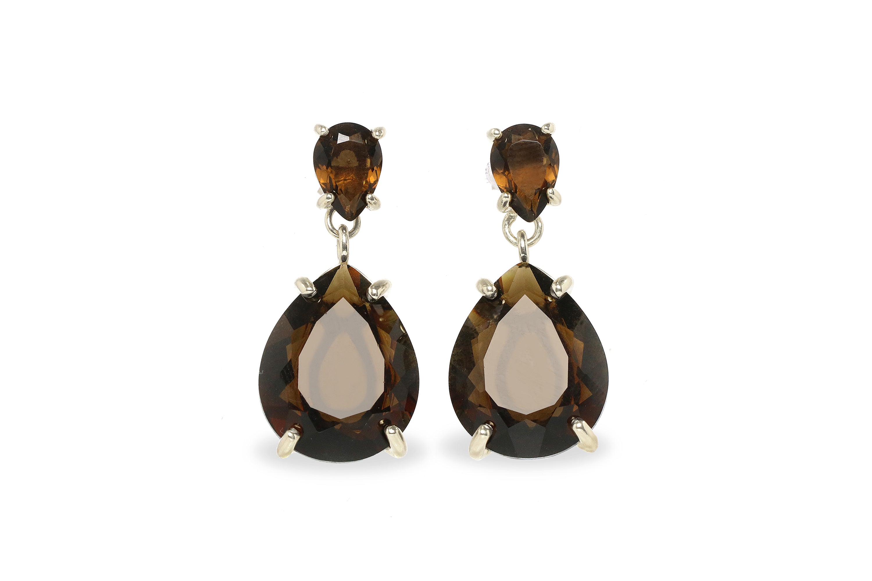 Pear Smoky Quartz Earrings Earrings Anemone Jewelry