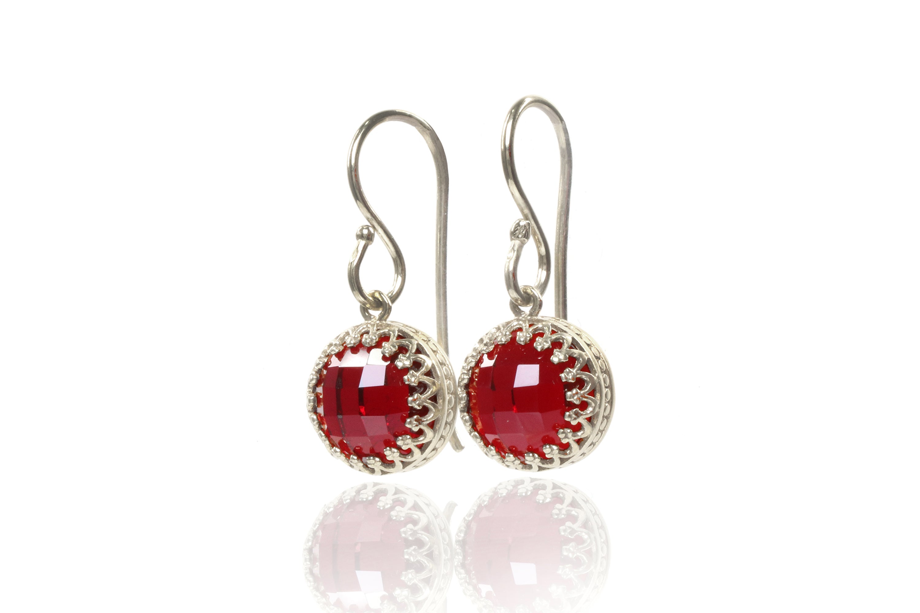 Delicate Gold Garnet Earrings Earrings Anemone Jewelry