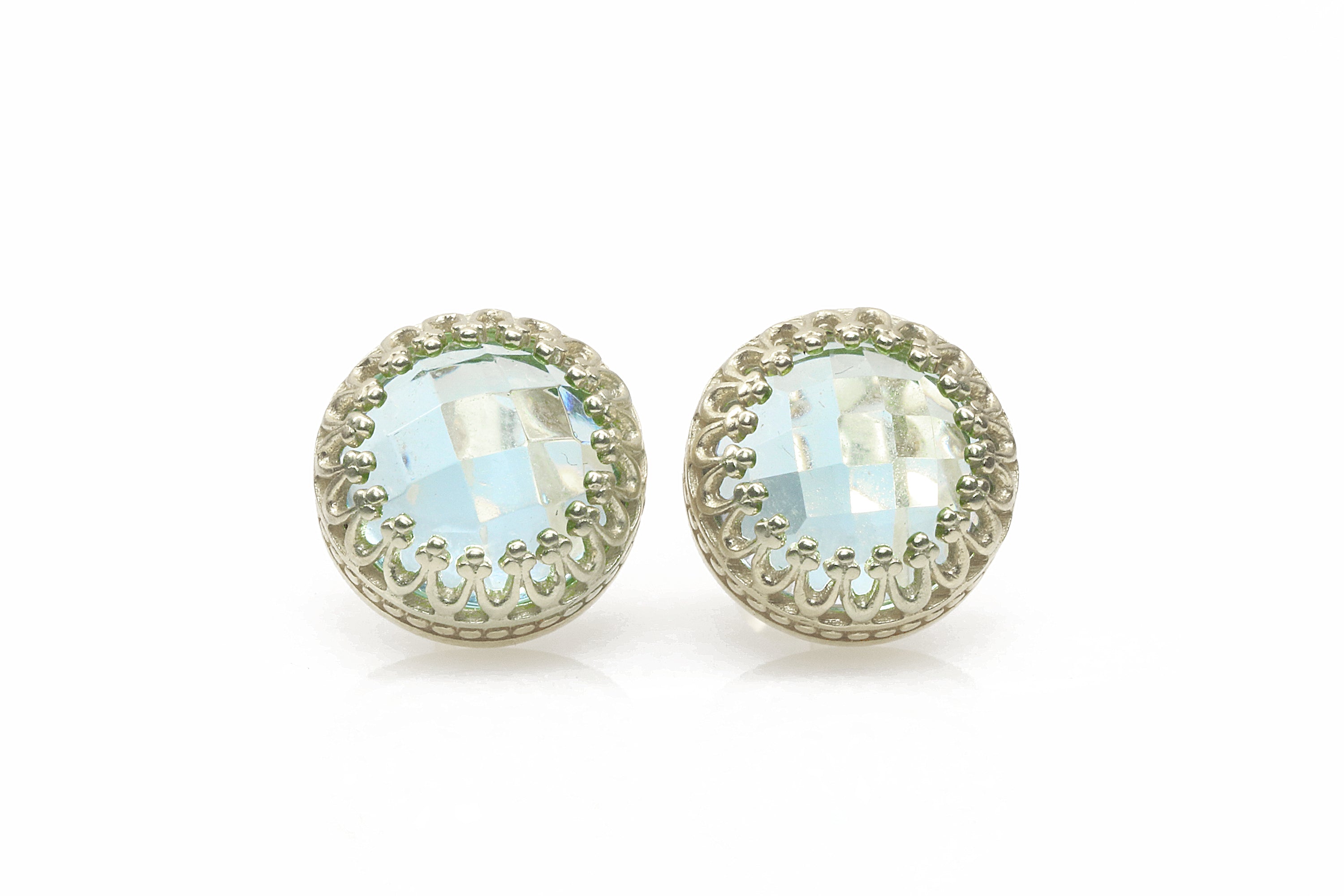 Blue Topaz Rose Gold Earrings for Women Earrings Anemone Jewelry