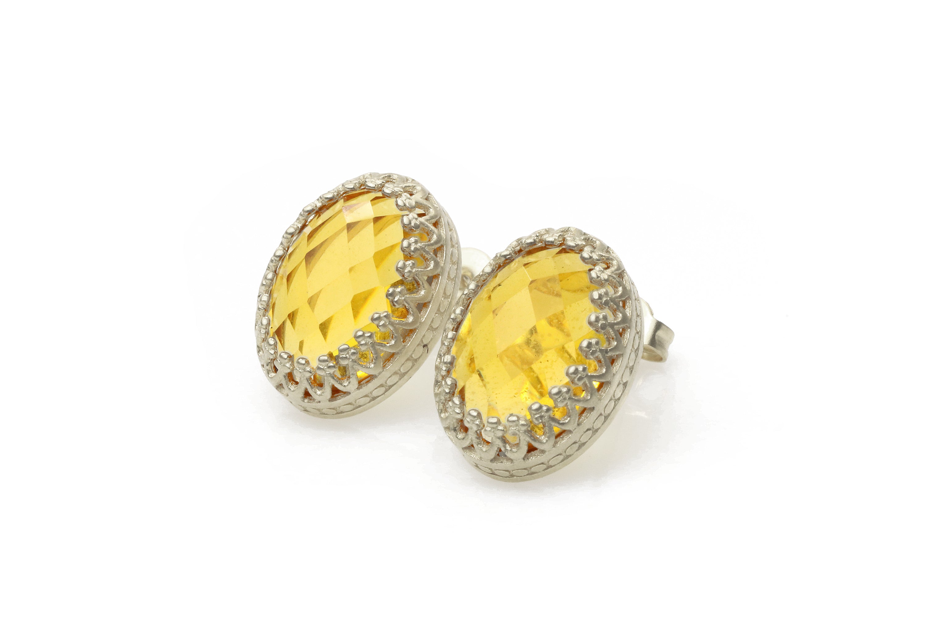 Oval Citrine Drop Earrings in 925 Sterling Silver Earrings Anemone Jewelry