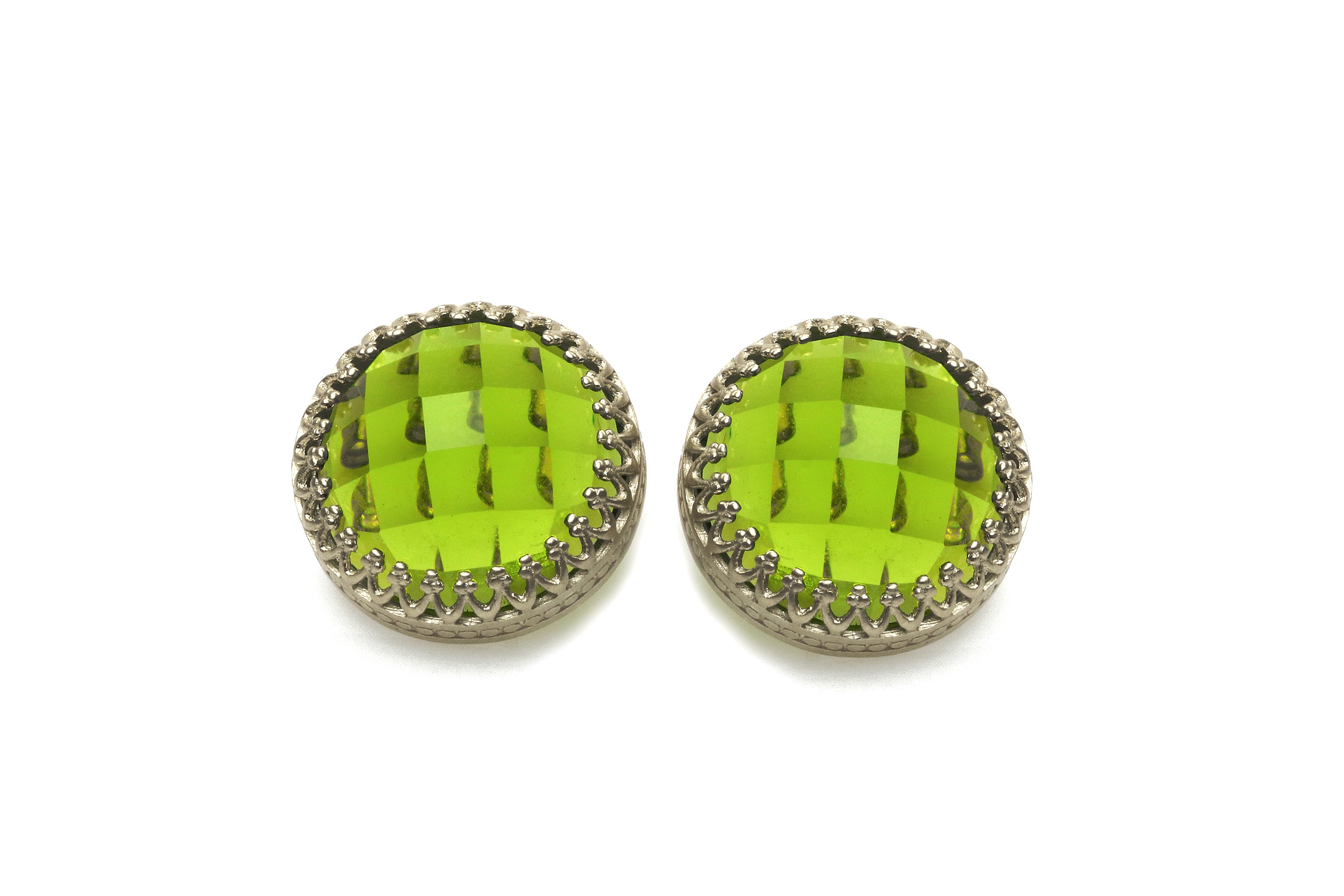Lush Peridot Jewelry Handmade Sterling Silver Stud Earrings Earrings Anemone Jewelry