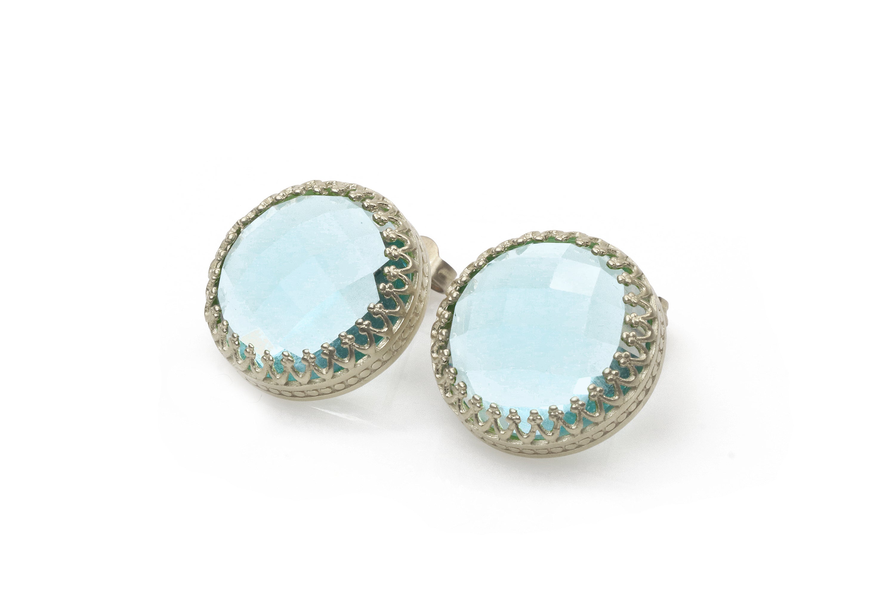 Statement Gold Earrings - Stud Topaz Earrings in 14k Gold - November Birthstone Earrings, Fashion Earrings Earrings Anemone Jewelry