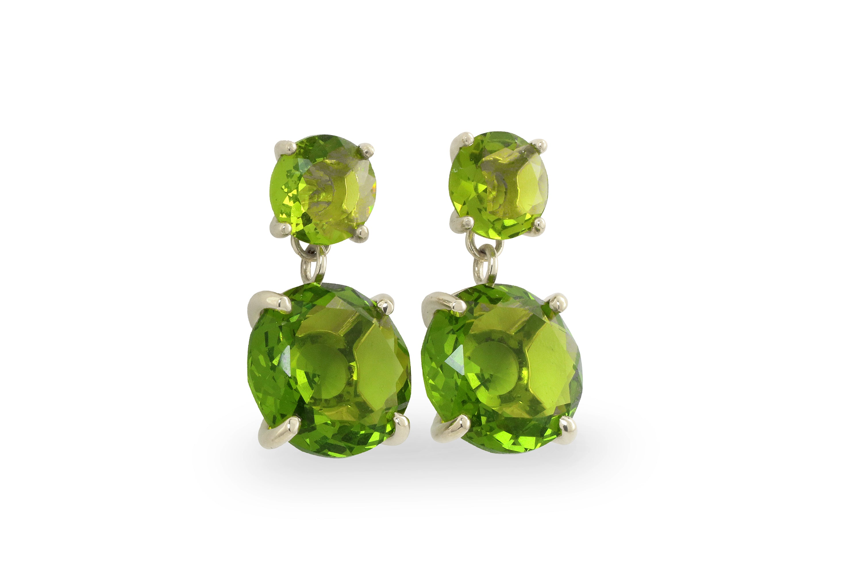 Luxurious Peridot Earrings in Sterling Silver Earrings Anemone Jewelry