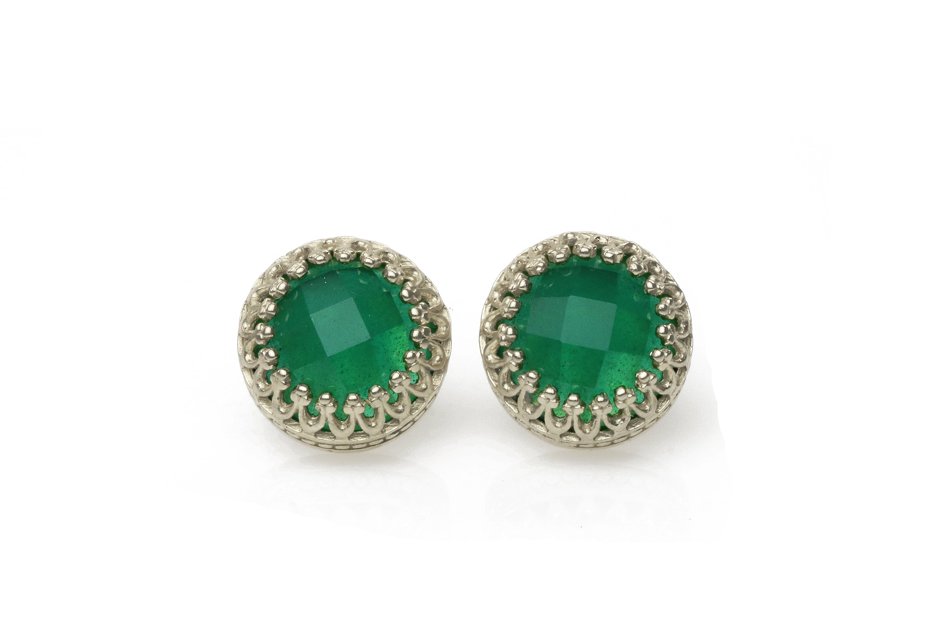 Green Onyx Earrings in 14k Gold Filled Earrings Anemone Jewelry