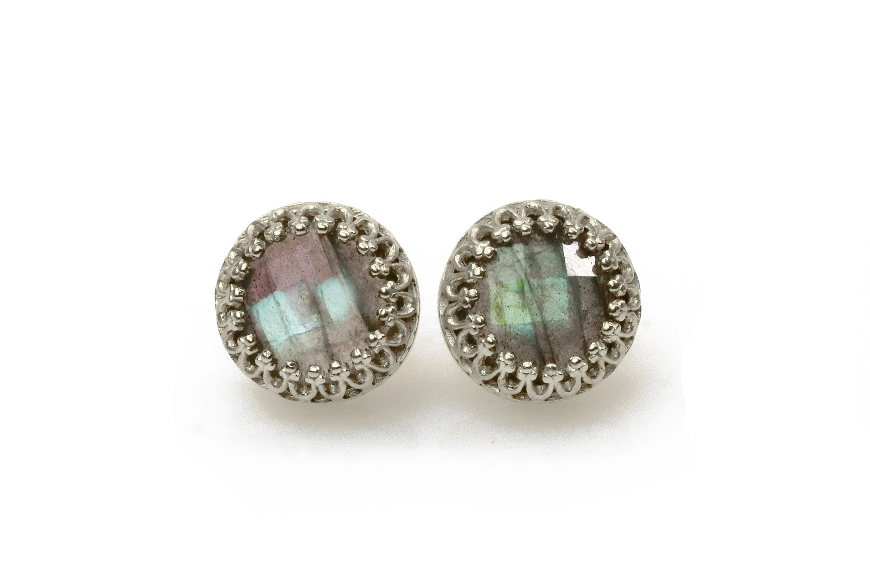 14k Gold Filled Round Labradorite Earrings Earrings Anemone Jewelry