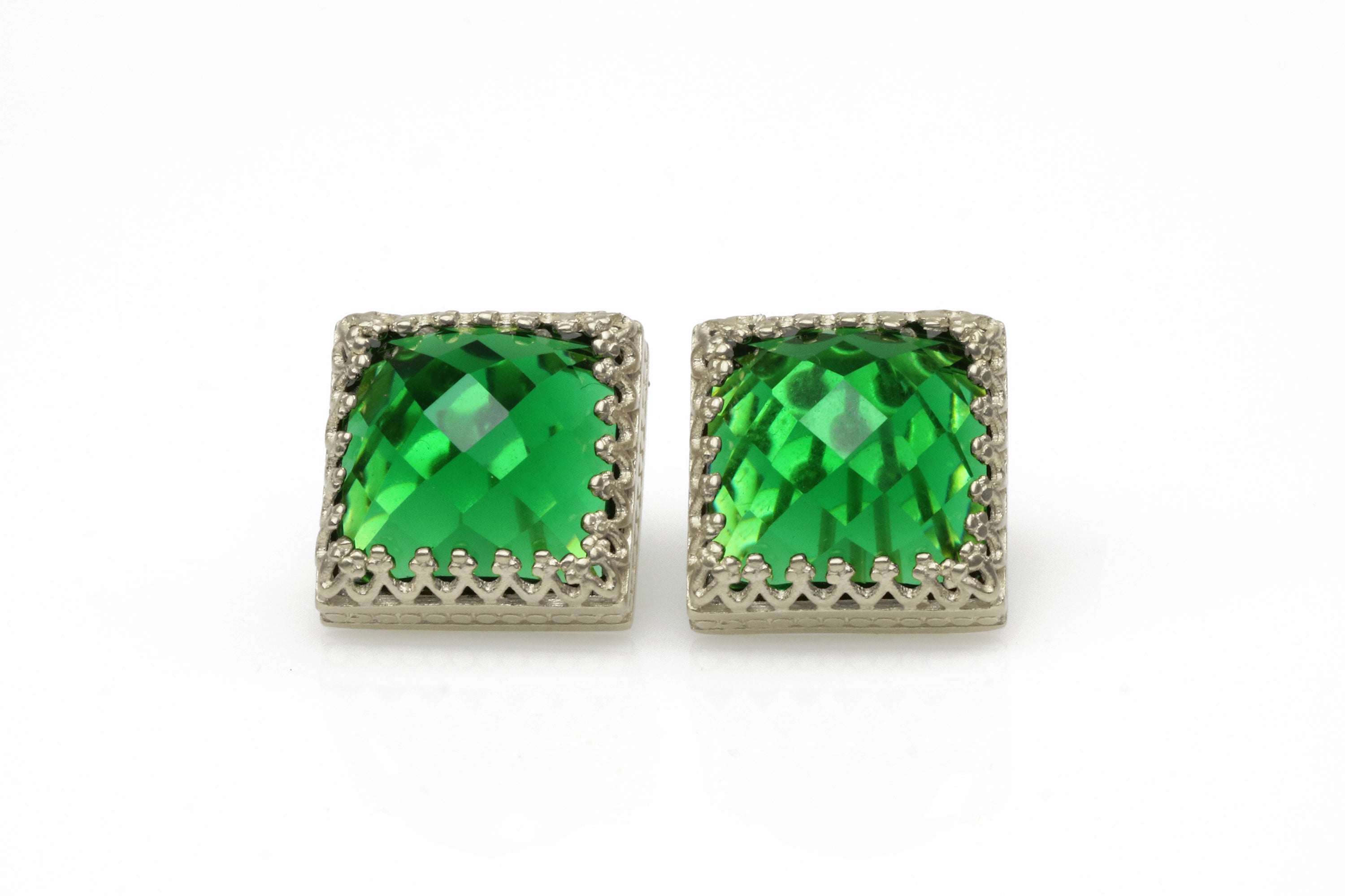 Gold Filled Emerald Earrings for Women Earrings Anemone Jewelry