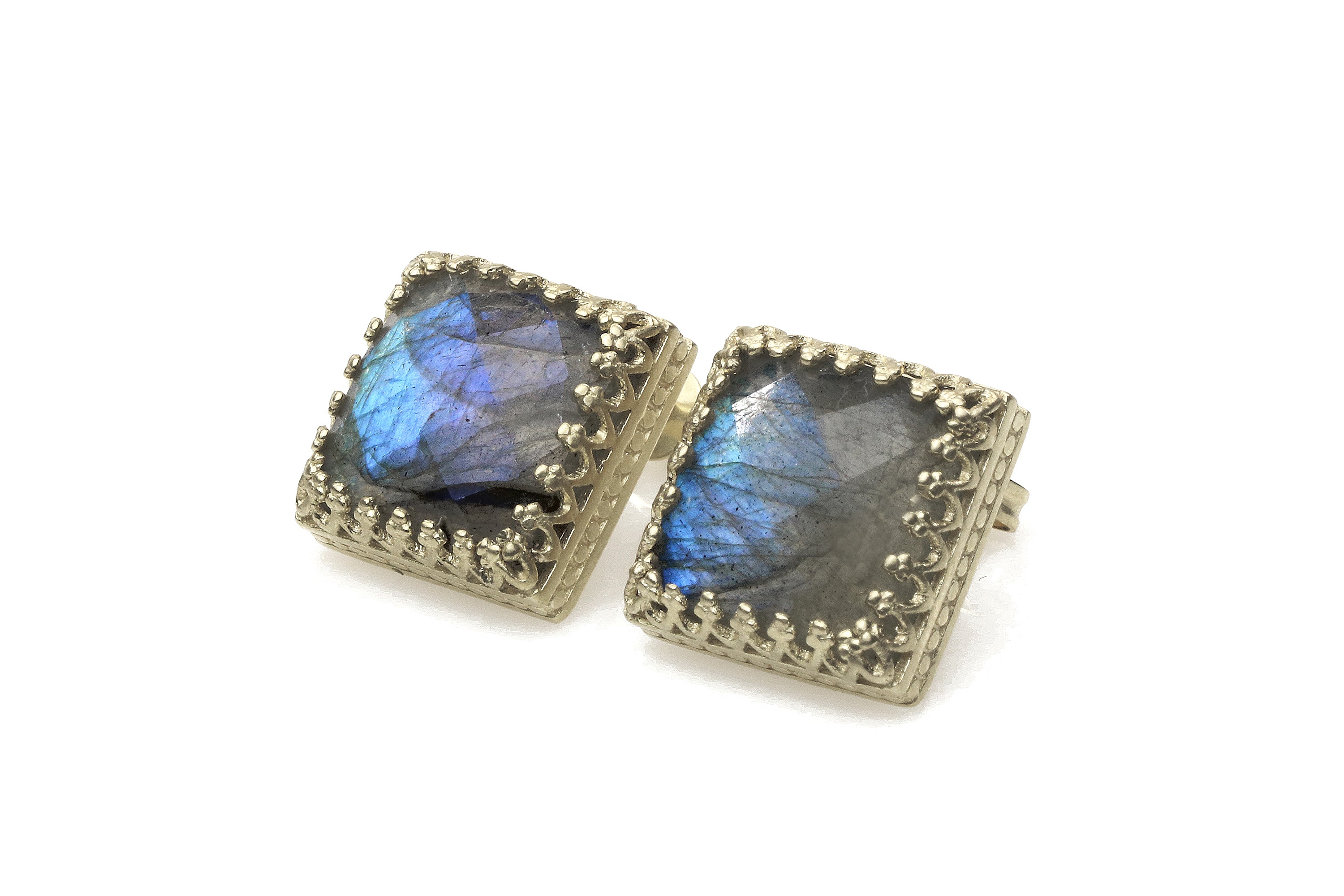 Artisan Labradorite Gemstone Earrings Earrings Anemone Jewelry